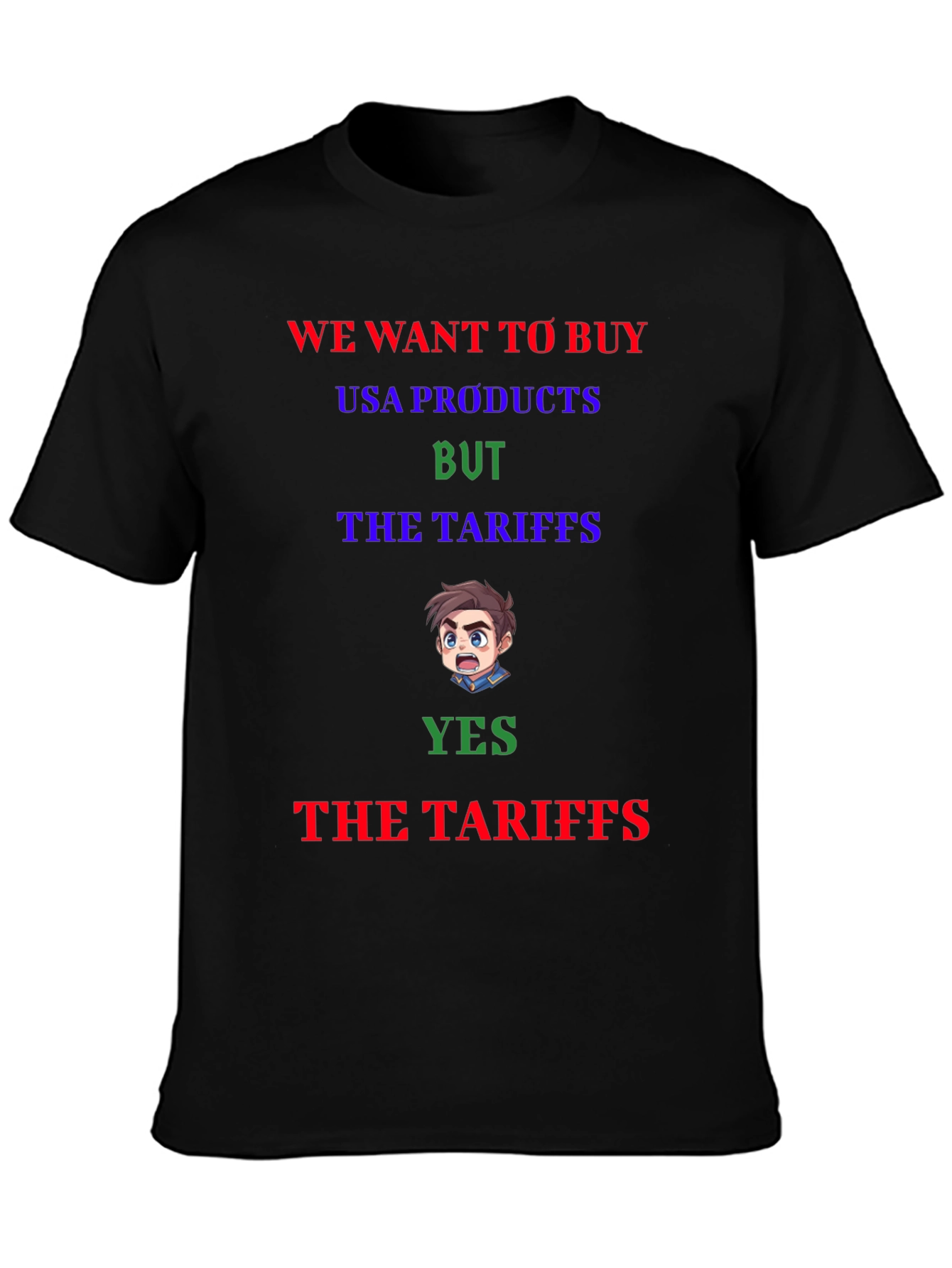 Black Funny Tariff T-Shirt - USA Products Buyer view 3