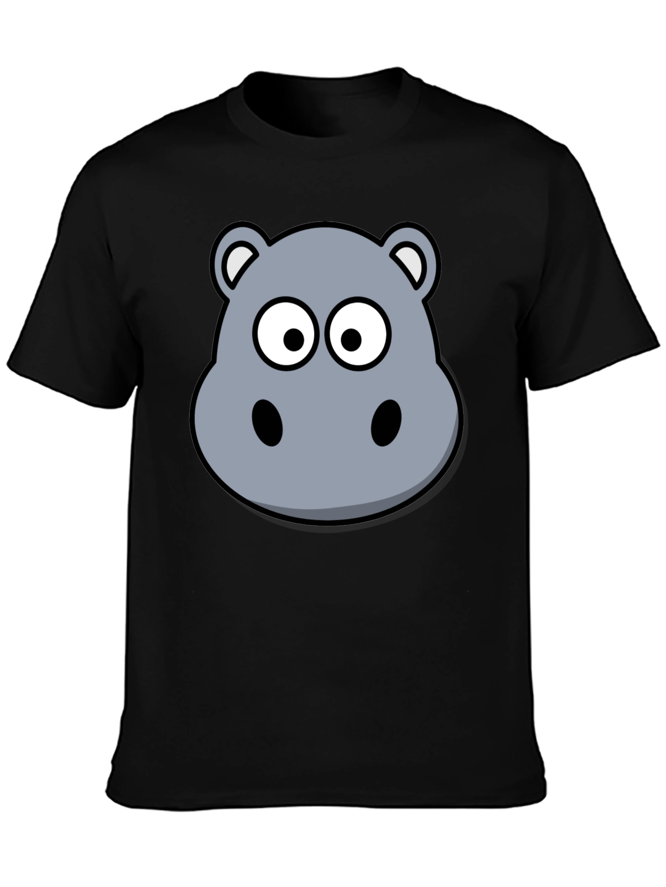 Black Hippo Graphic Print Black T-Shirt view 3