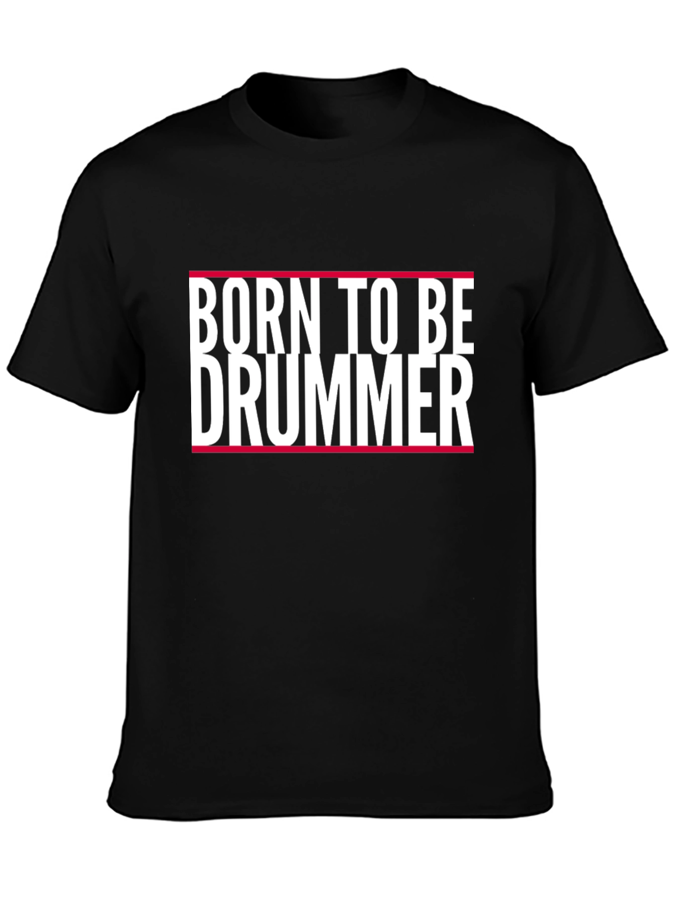 Black Born to Be Drummer Graphic Tee view 3
