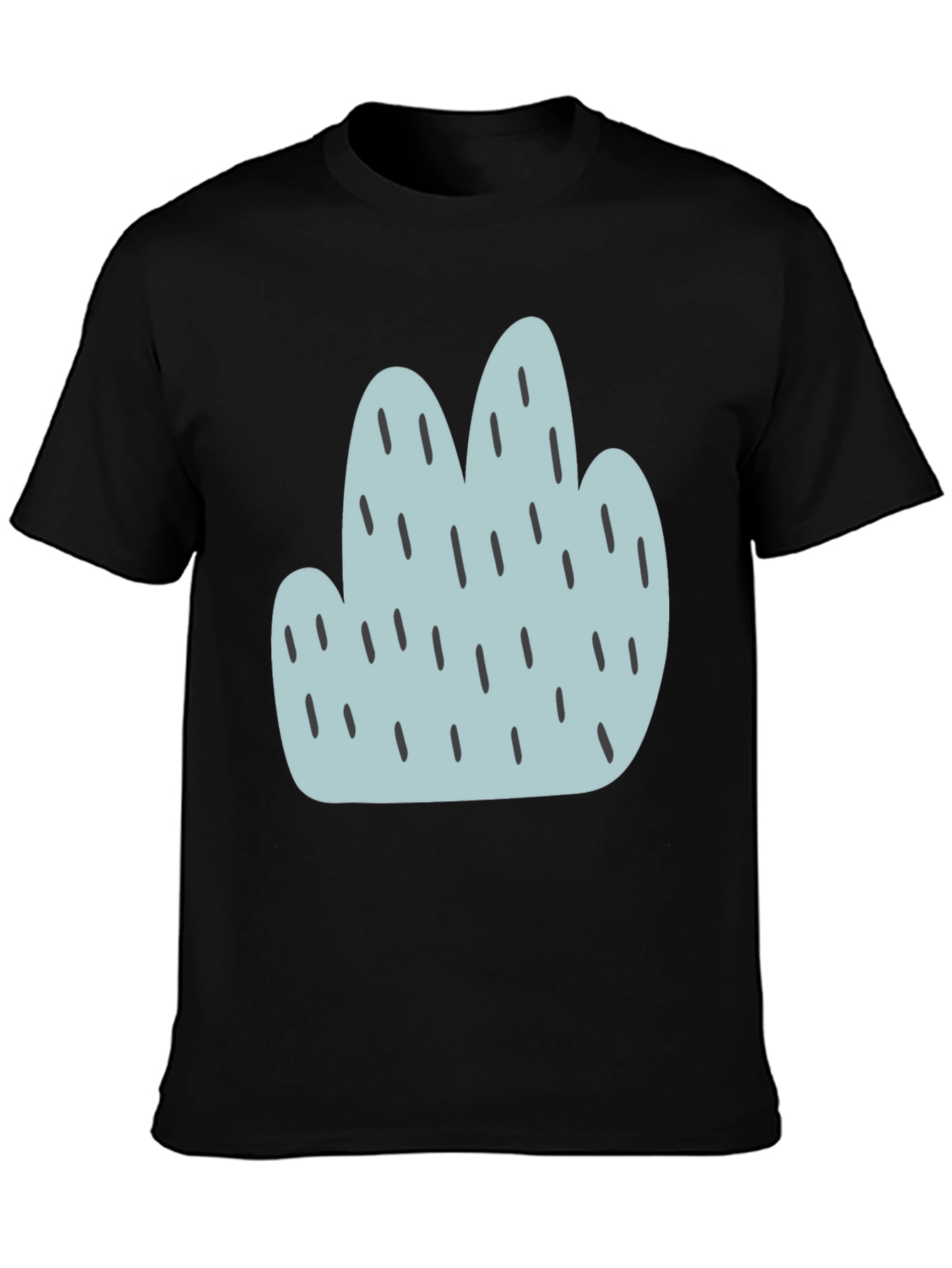 Black Trendy Cactus Graphic Black T-Shirt view 3
