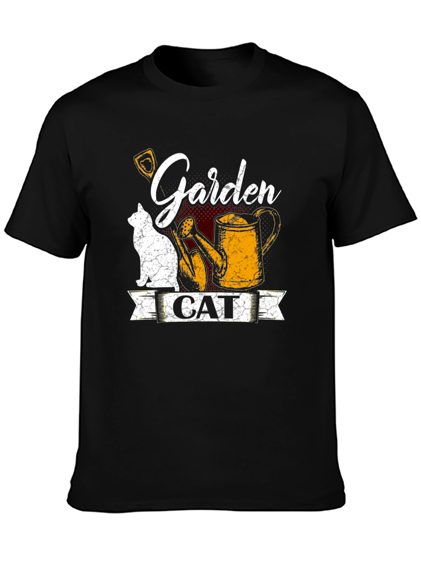 Black Garden Cat Graphic T-Shirt view 3