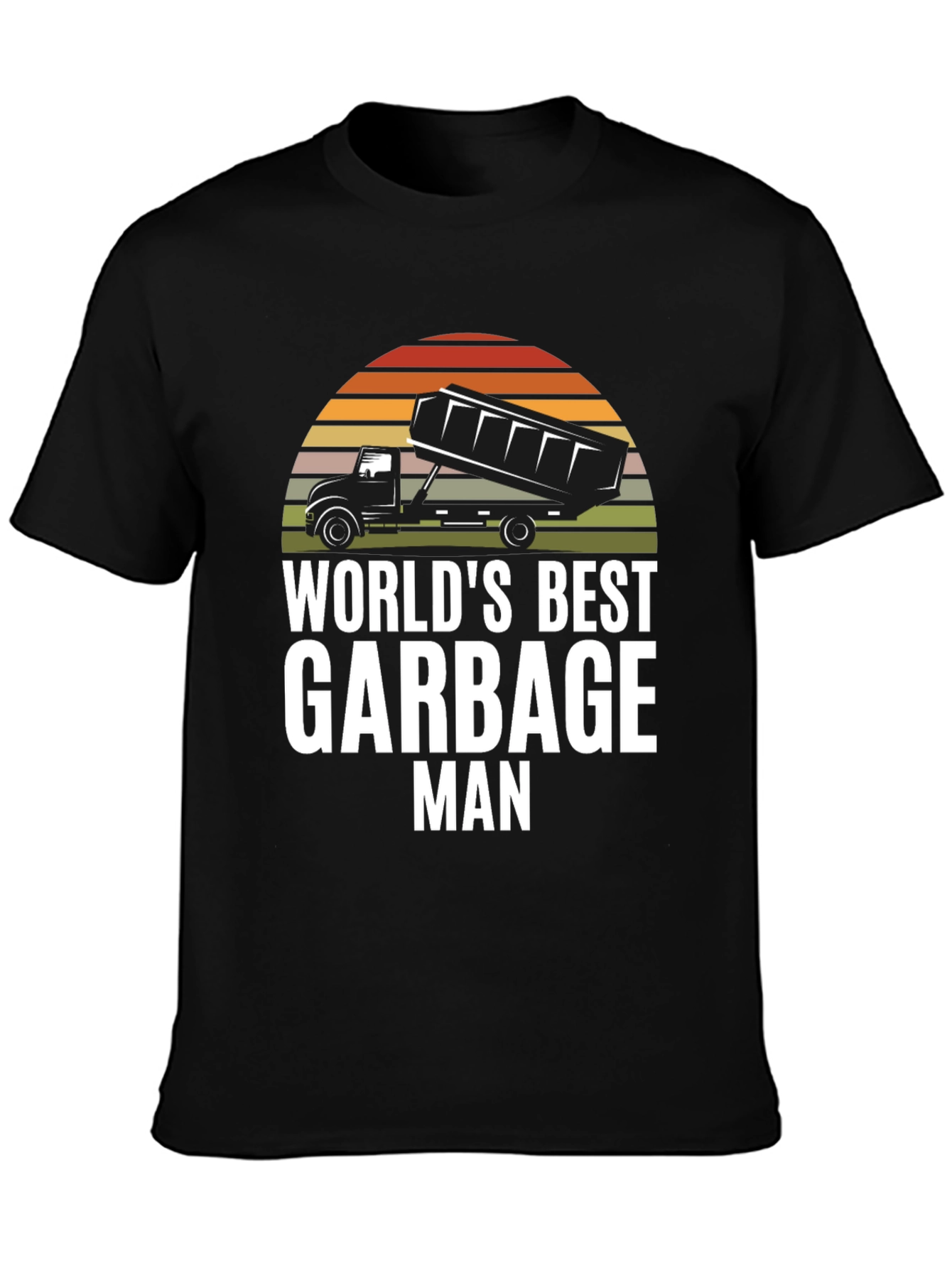Black World's Best Garbage Man Black Graphic T-Shirt view 3
