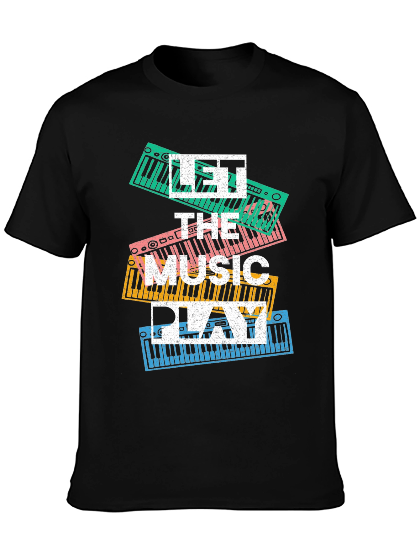 Black Let the Music Play Graphic Tee view 3
