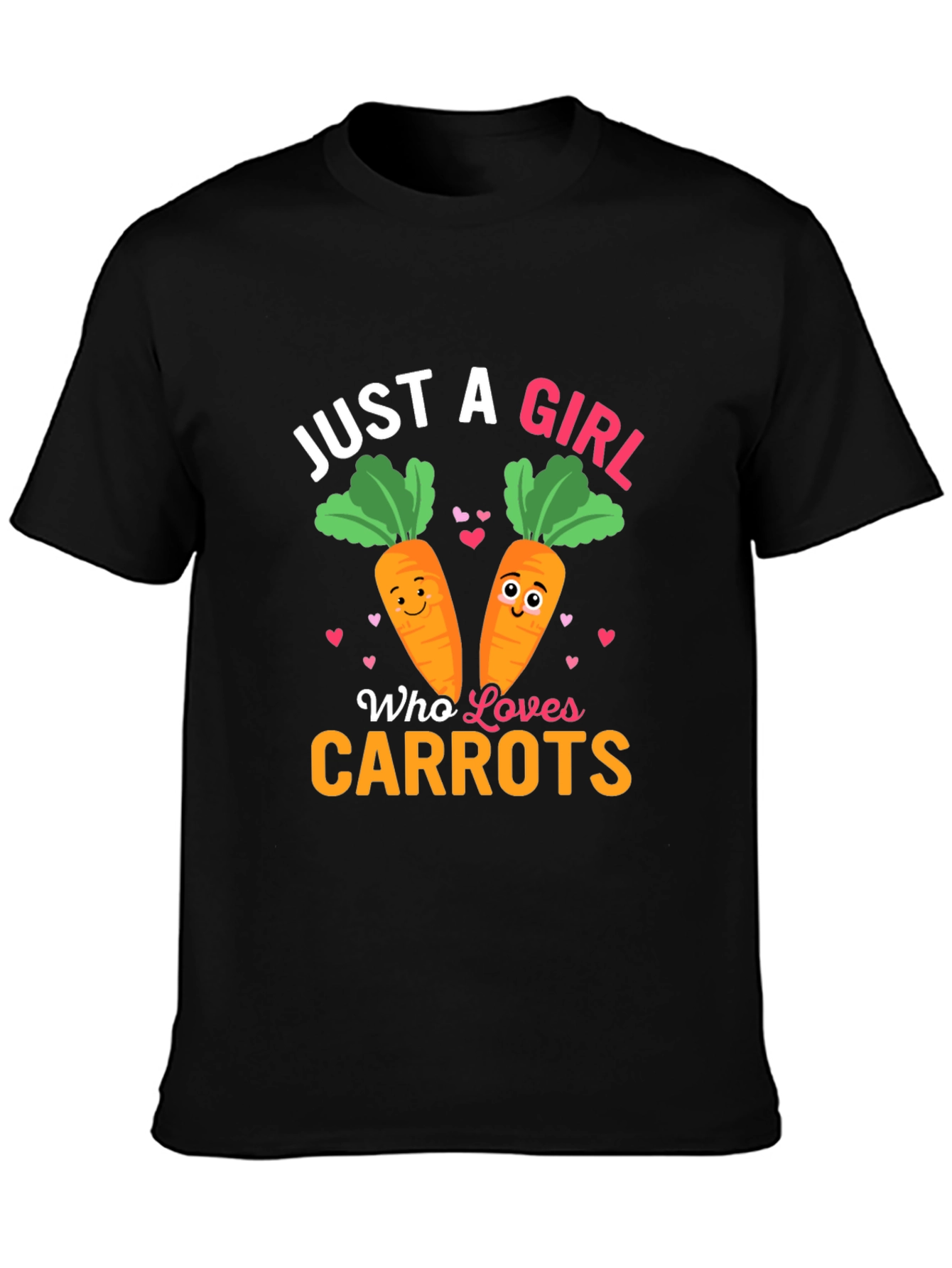 Black Just a Girl Who Loves Carrots Graphic Tee view 3