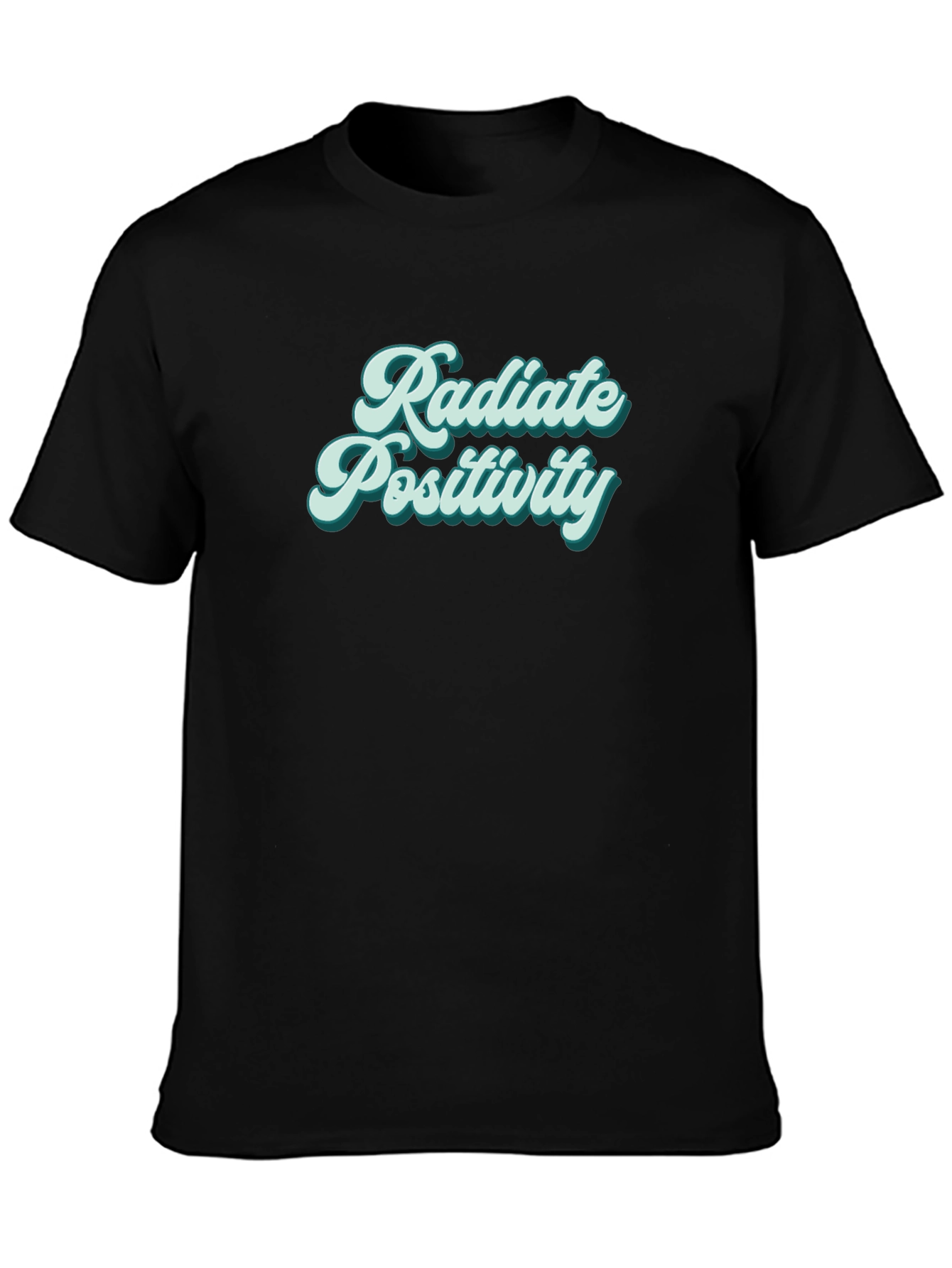 Black Radiate Positivity Black Graphic Tee view 3