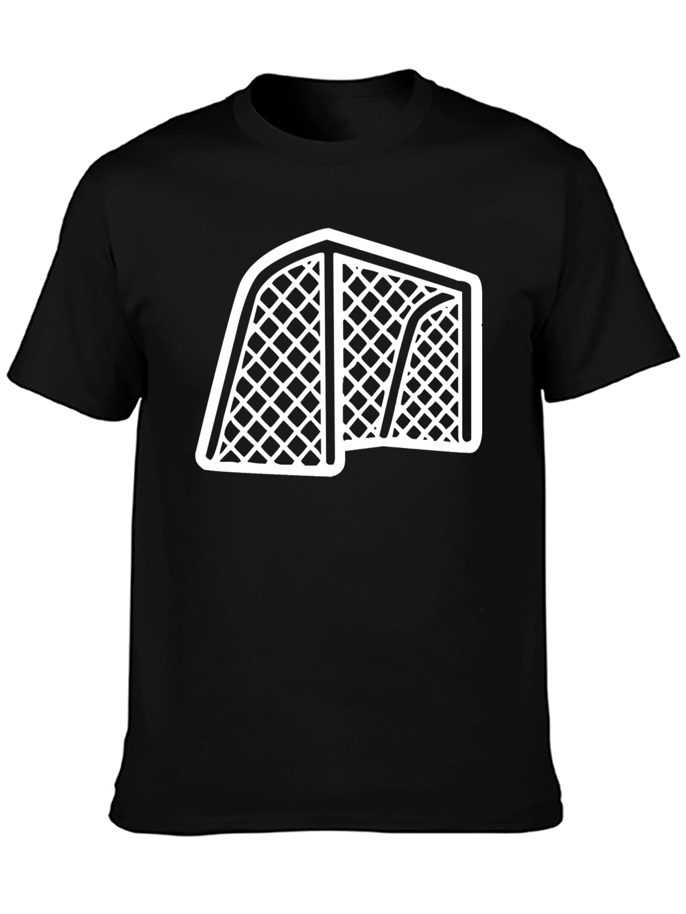Black Hockey Net Graphic Tee - Black Cotton T-Shirt view 3