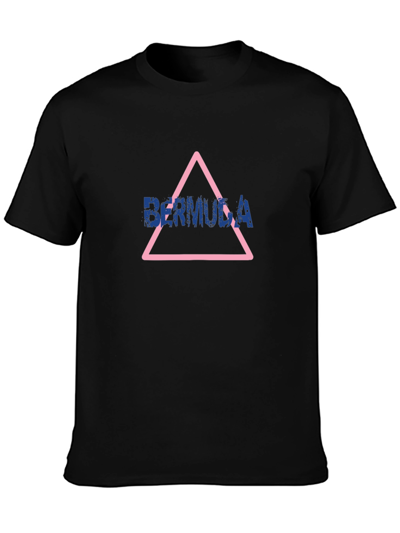 Black Bermuda Triangle Graphic Print T-Shirt view 3