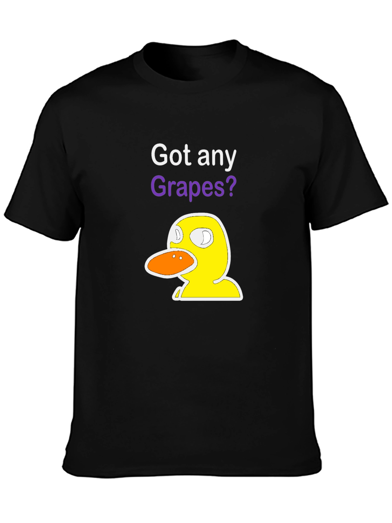 Black Got Any Grapes? Duck T-Shirt - Funny Graphic Tee view 3