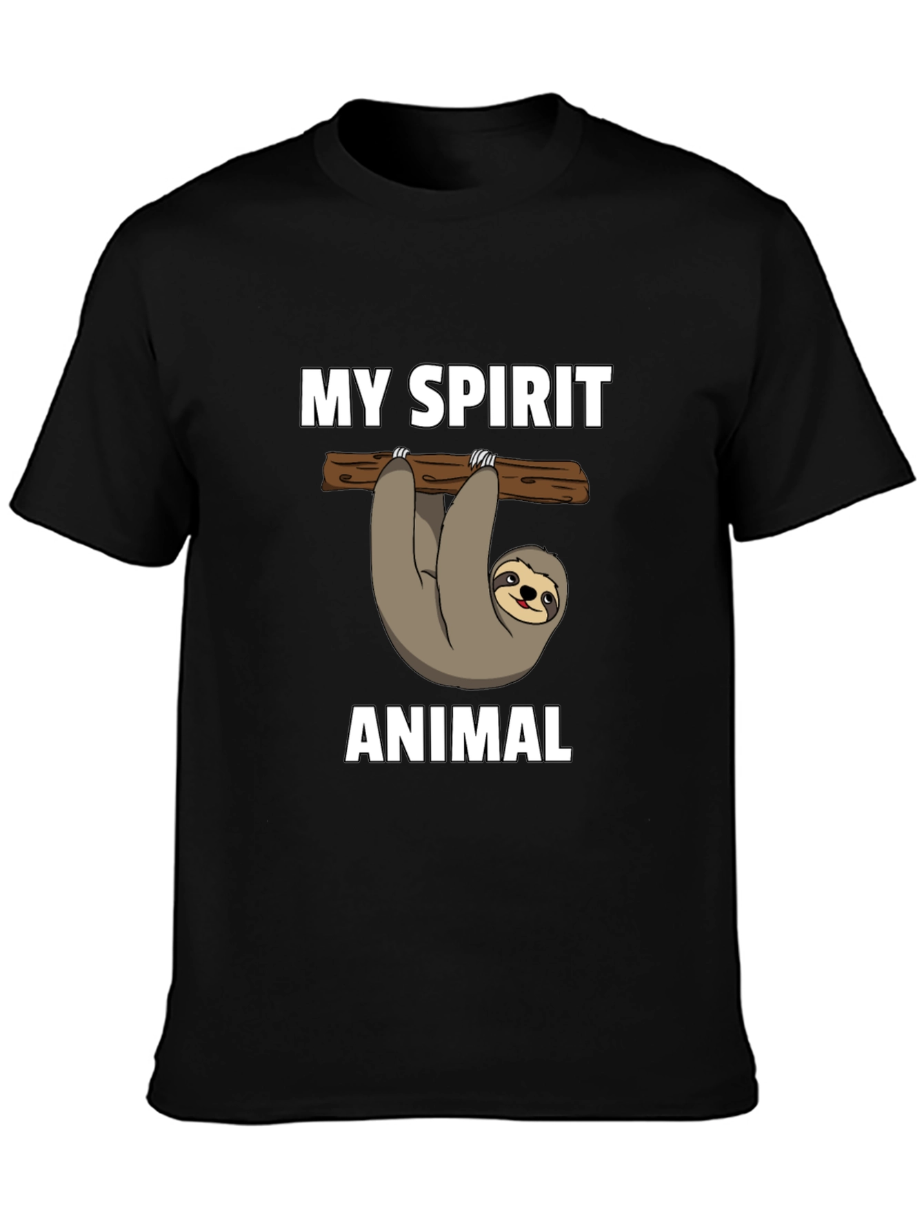 Black My Spirit Animal Sloth Graphic T-Shirt view 3