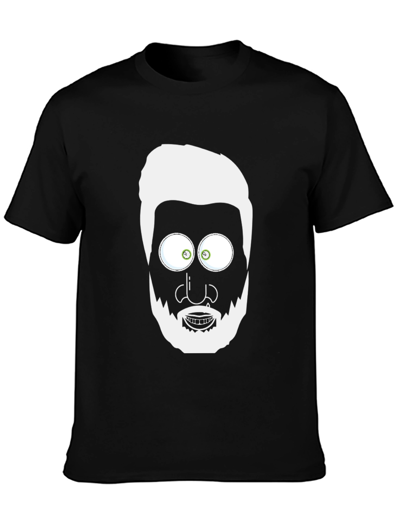 Black Cartoon Face Graphic T-Shirt - Men's Black Tee view 3