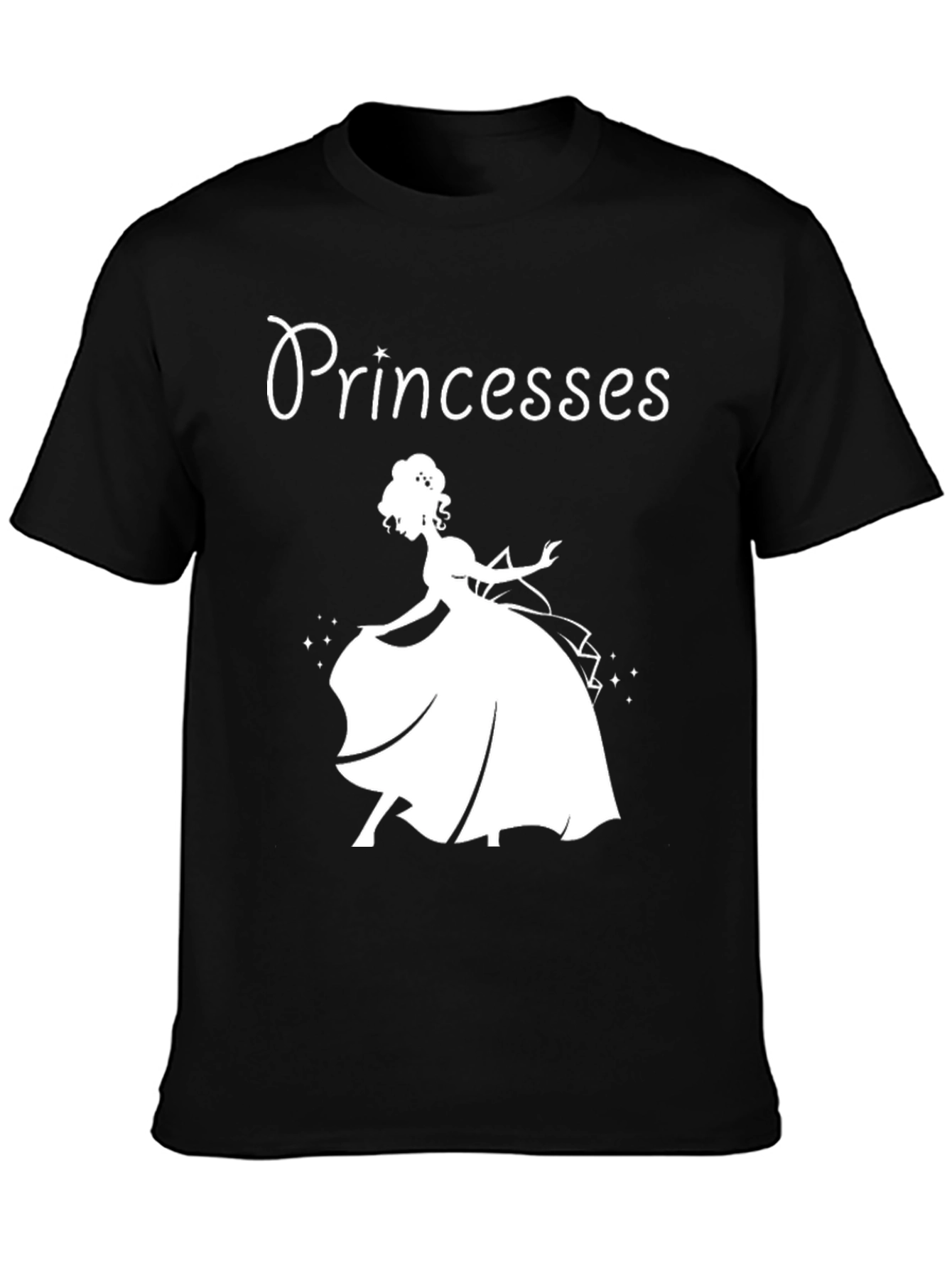Black Princesses Graphic T-Shirt - Black Cotton Tee view 3