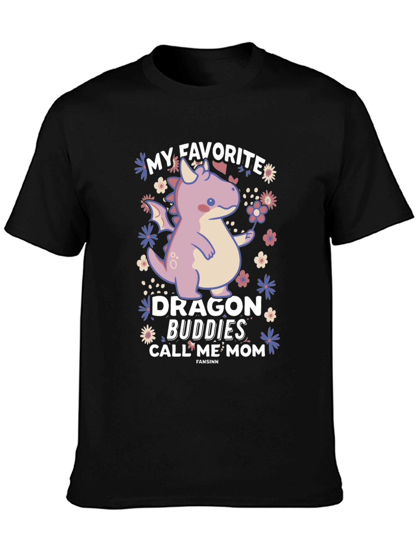 Black Dragon Buddies Mom Graphic T-Shirt view 3