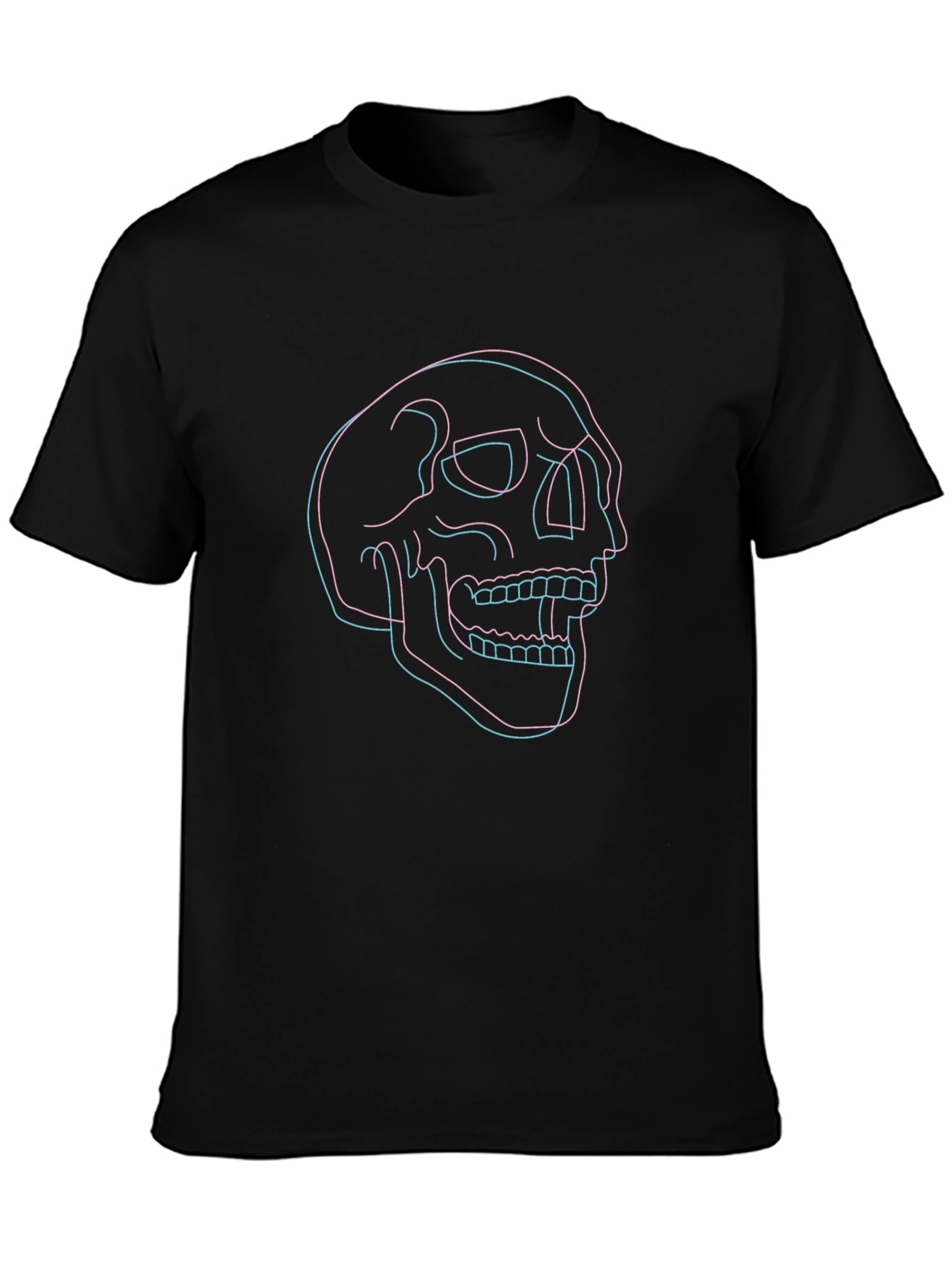 Black Edgy Skull Graphic Black T-Shirt view 3