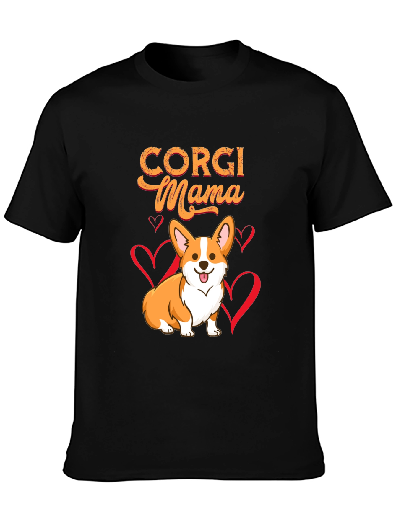 Black Corgi Mama Graphic T-Shirt - Dog Lover Tee view 3