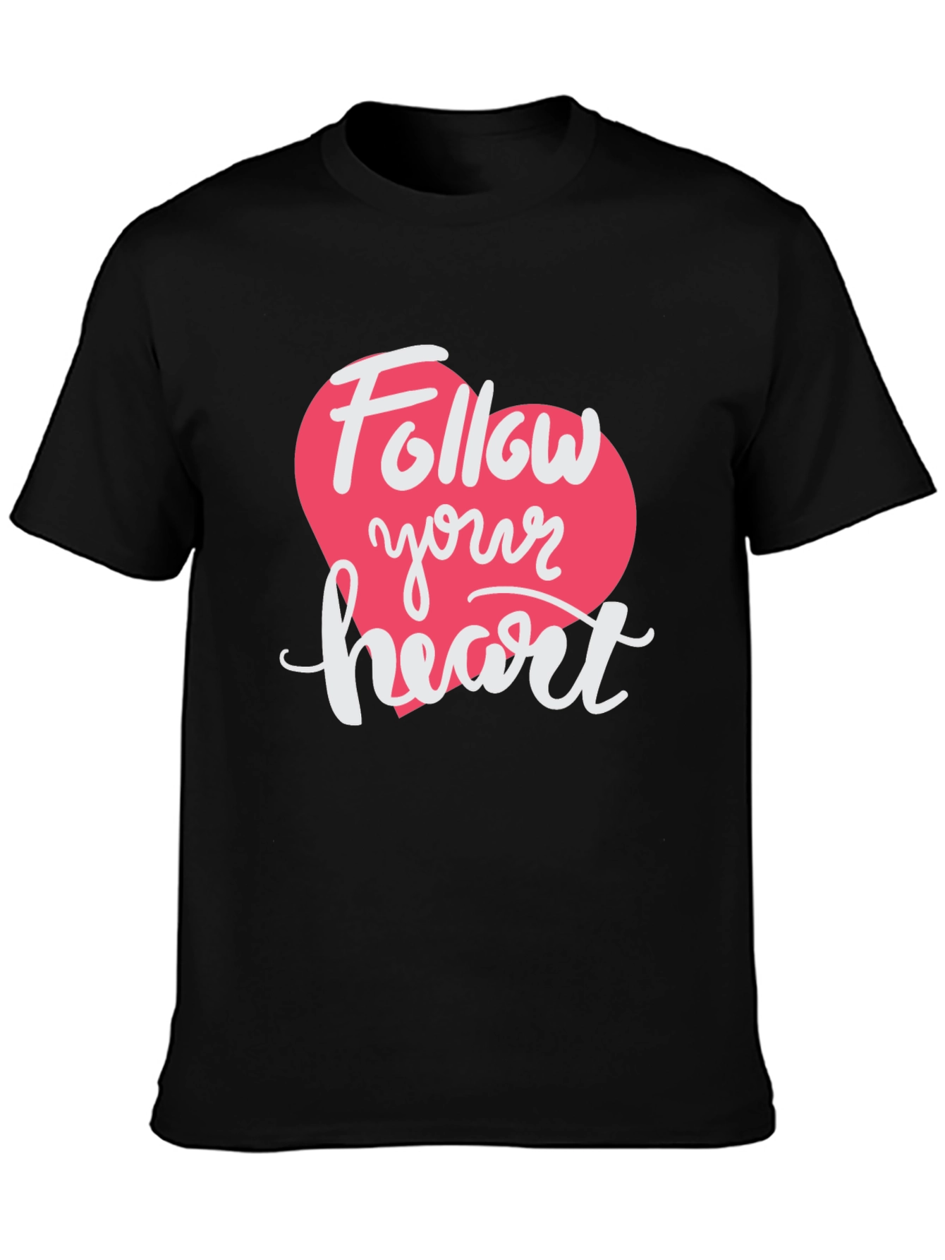 Black Follow Your Heart Black Graphic T-Shirt view 3