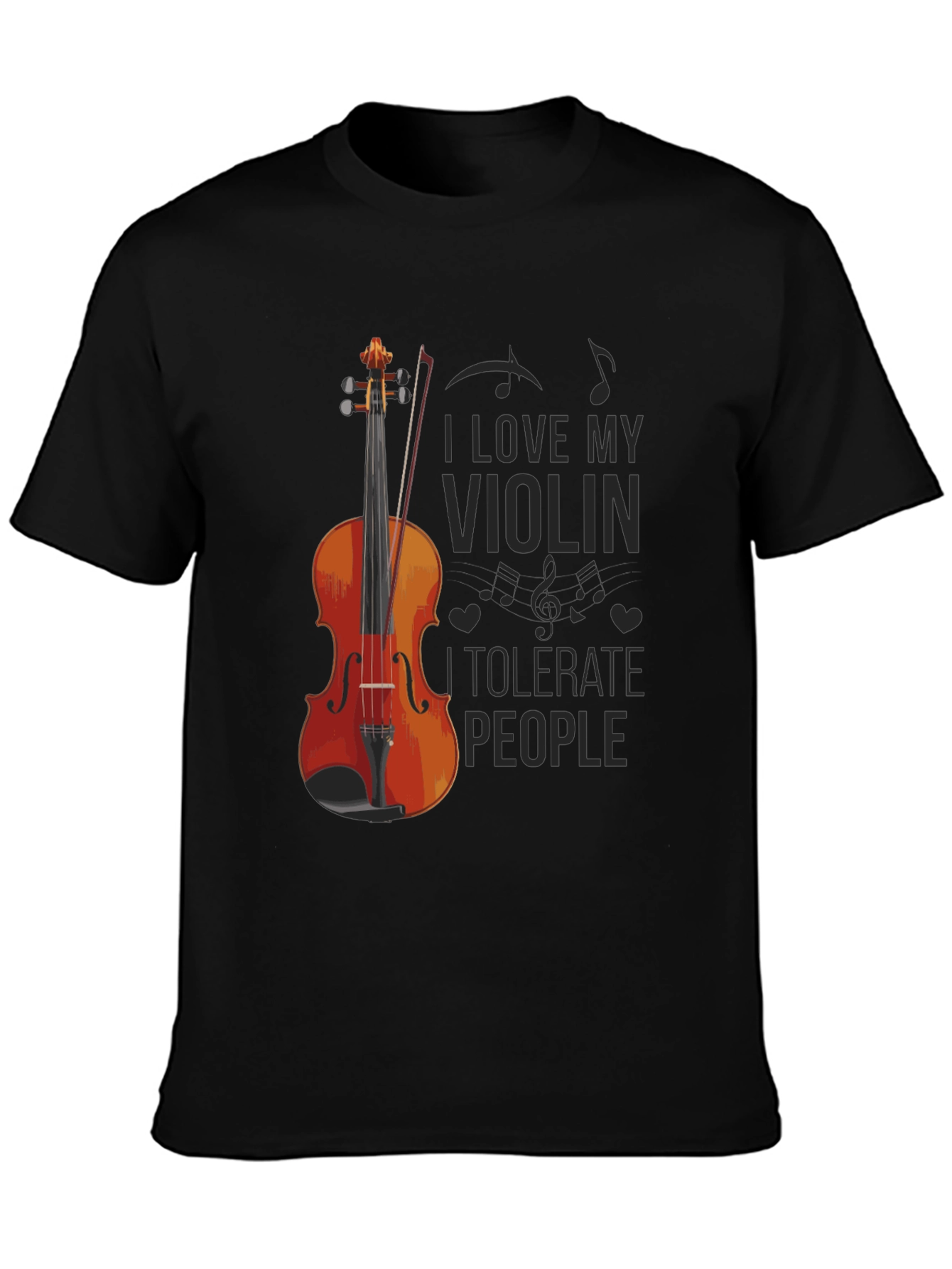 Black I Love My Violin T-Shirt view 3