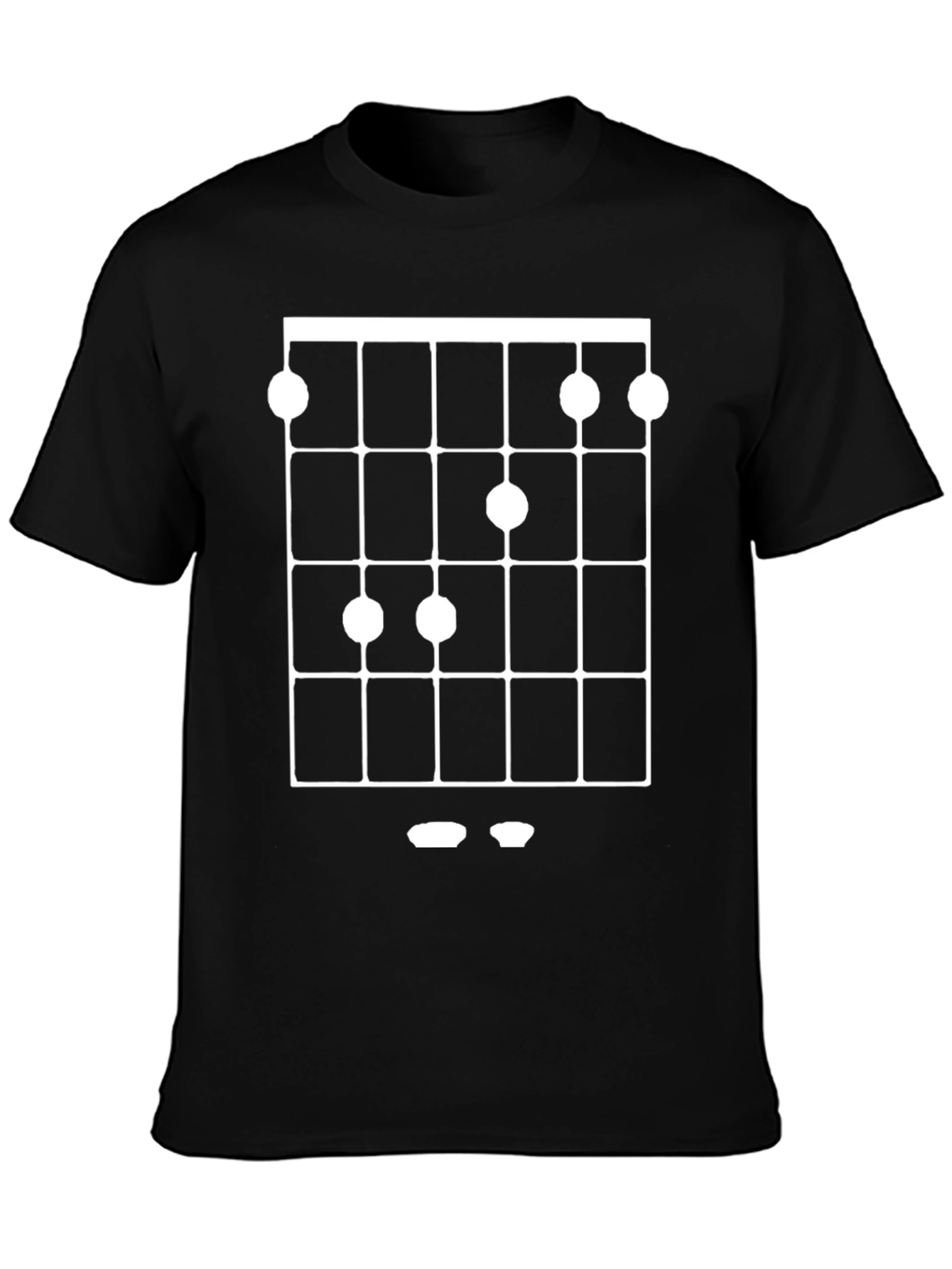Black Ukulele Chord T-Shirt - Music Lover Tee view 3