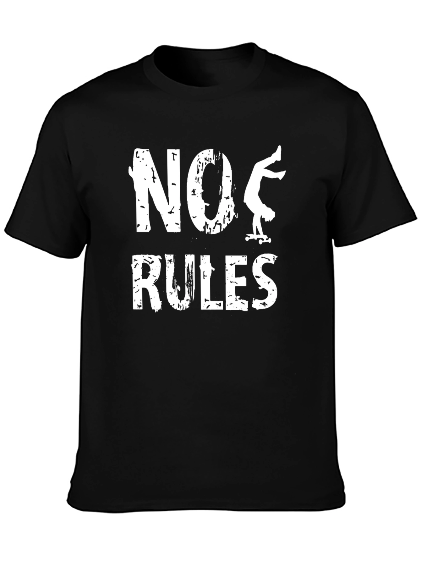 Black No Rules Skateboarder Graphic Tee - Black view 3