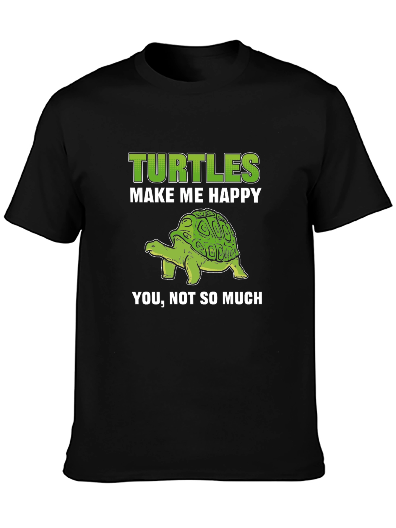 Black Turtles Make Me Happy Graphic Tee view 3