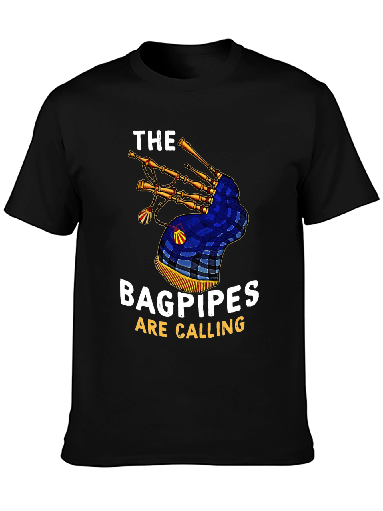 Black Bagpipes Are Calling Graphic T-Shirt view 3