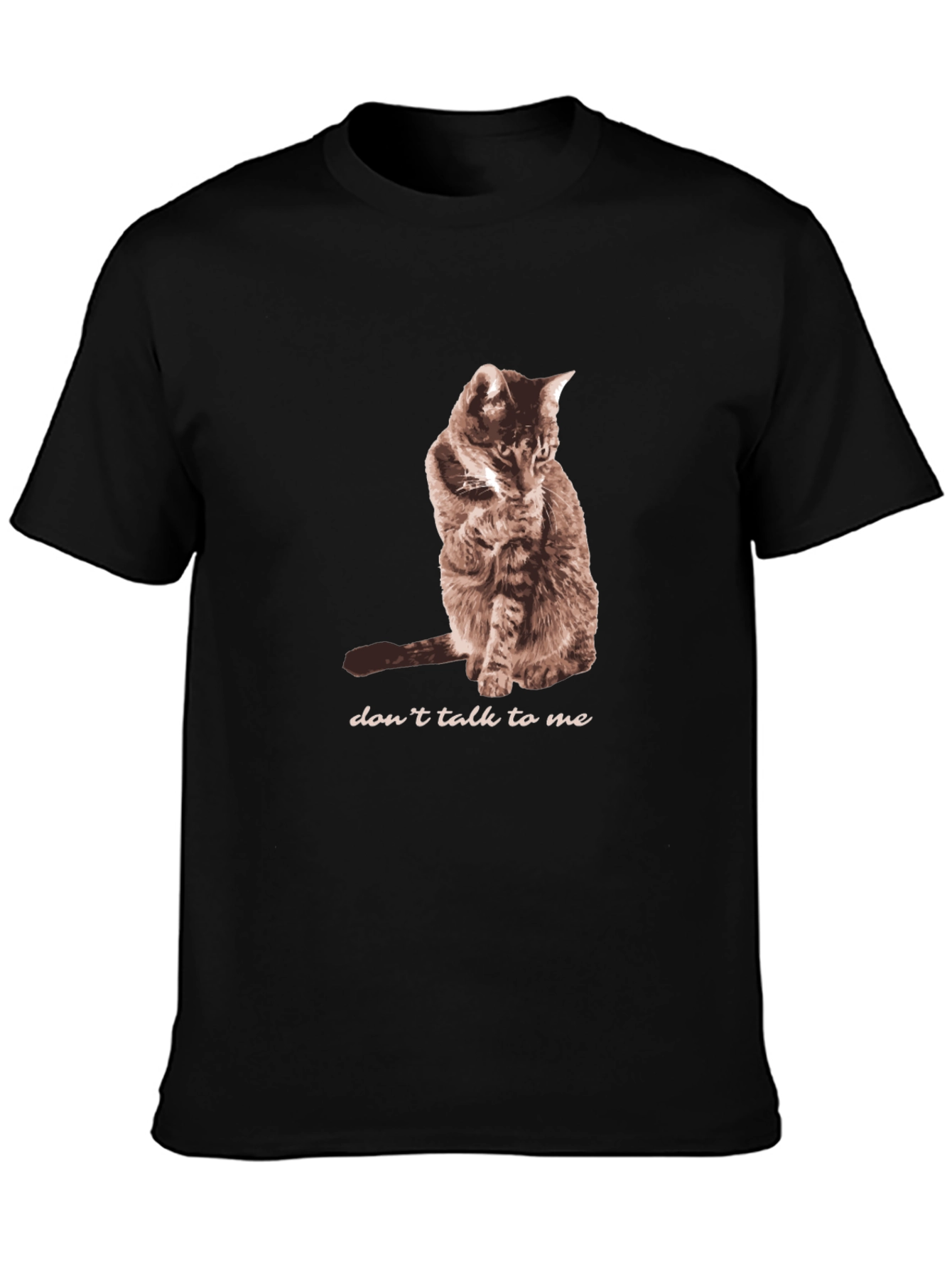 Black Don't Talk To Me Cat T-Shirt view 3