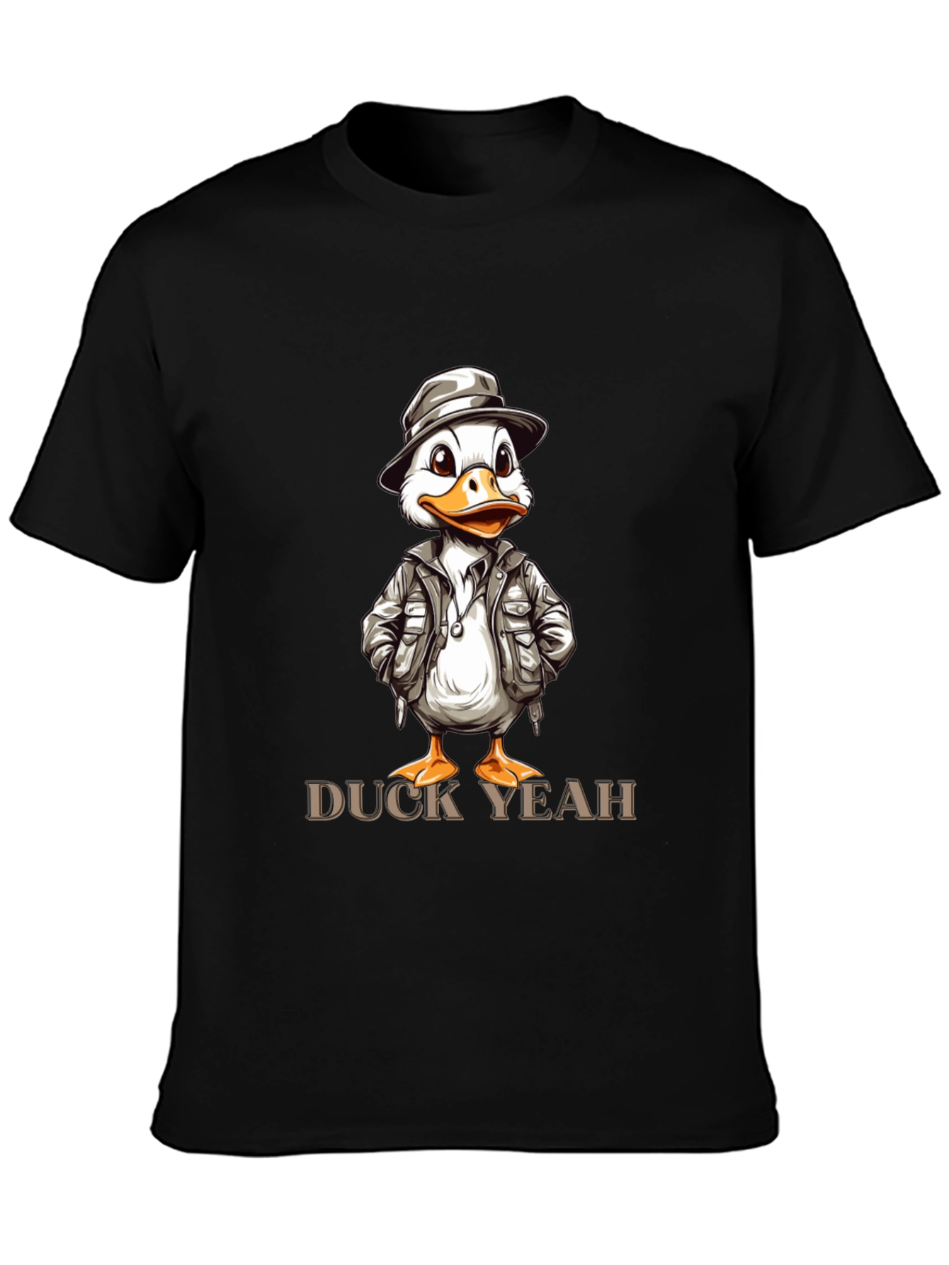 Black Duck Yeah T-Shirt - Cartoon Style view 3