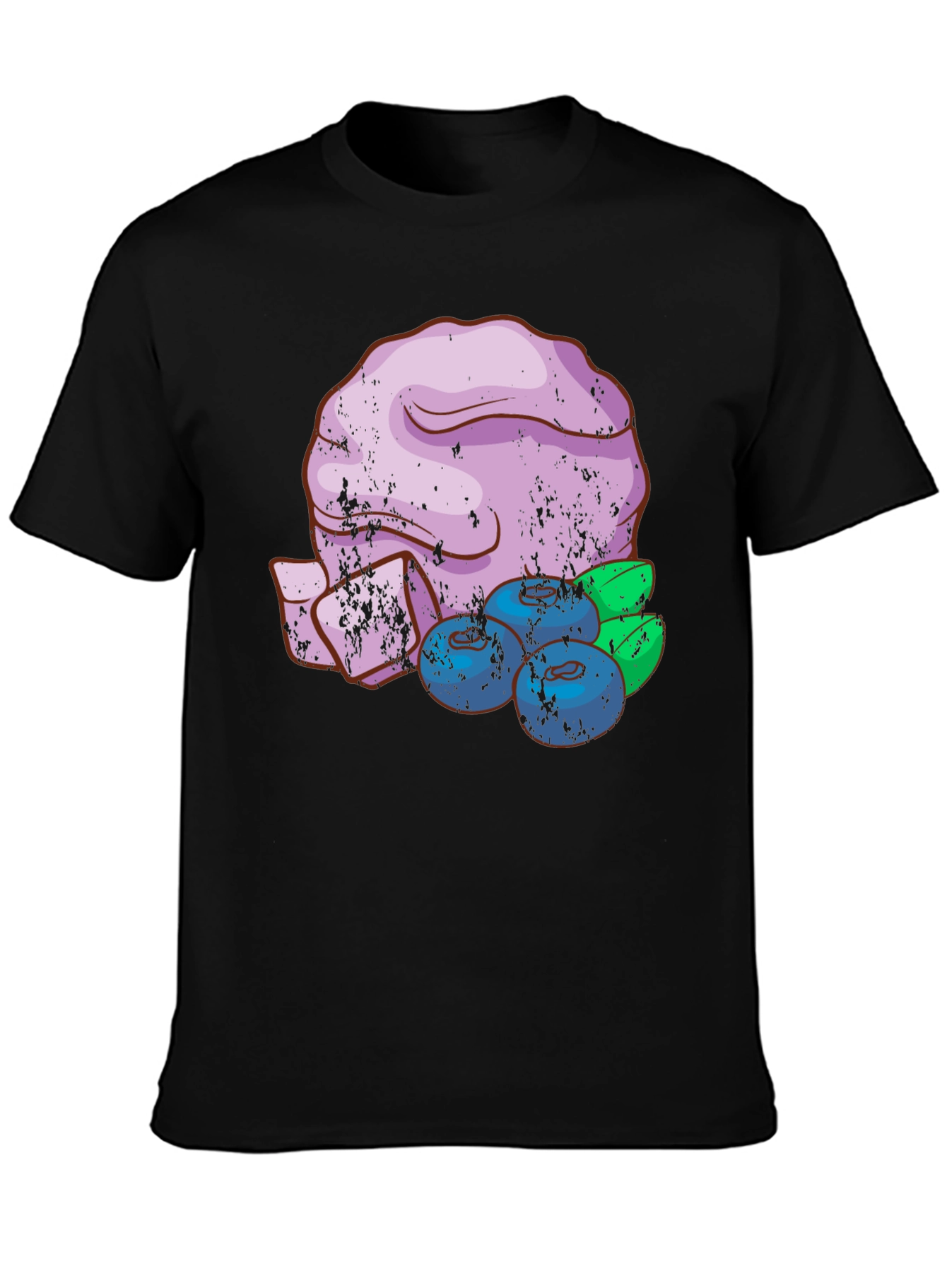 Black Blueberry Dessert T-Shirt - Unique Graphic Tee view 3