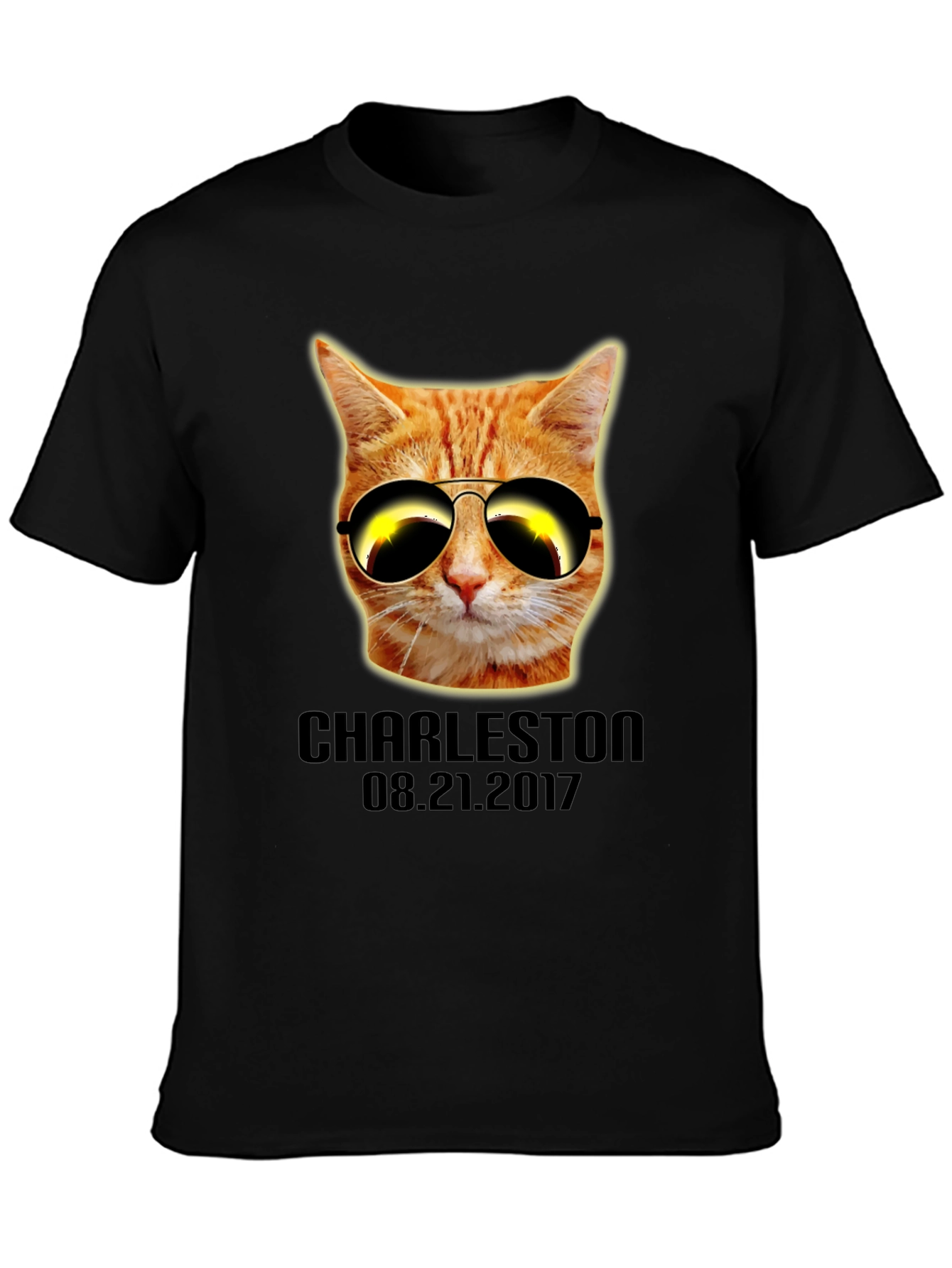 Black Cool Cat Sunglasses T-Shirt - Charleston 08.21.2017 view 3