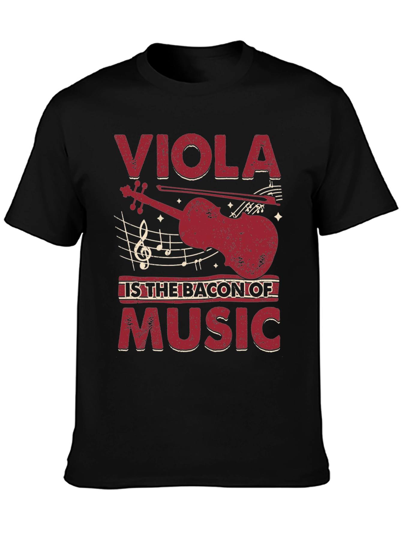 Black Viola is the Bacon of Music Funny Musician T-Shirt view 3