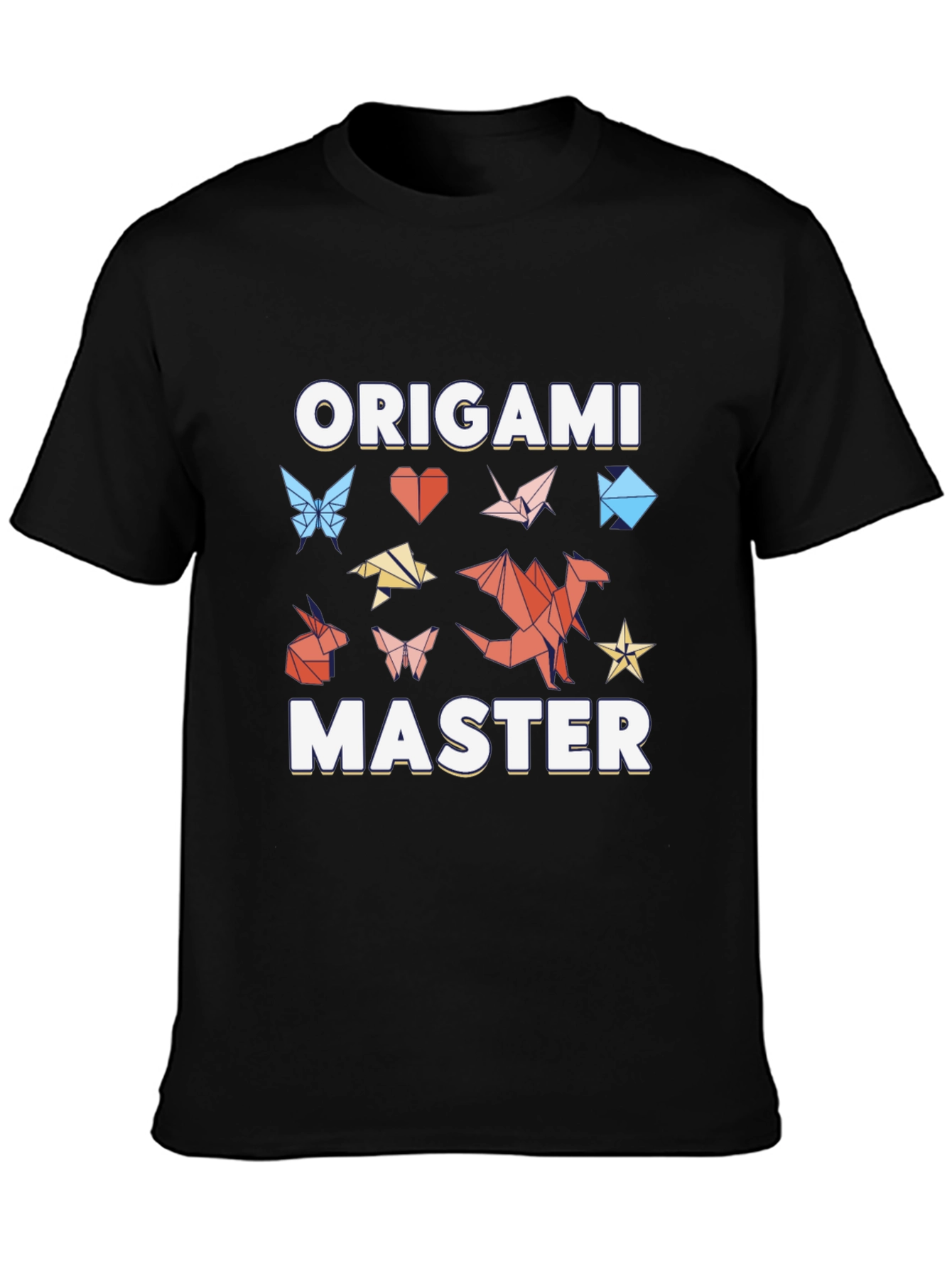 Black Origami Master T-Shirt - Unique Graphic Tee view 3