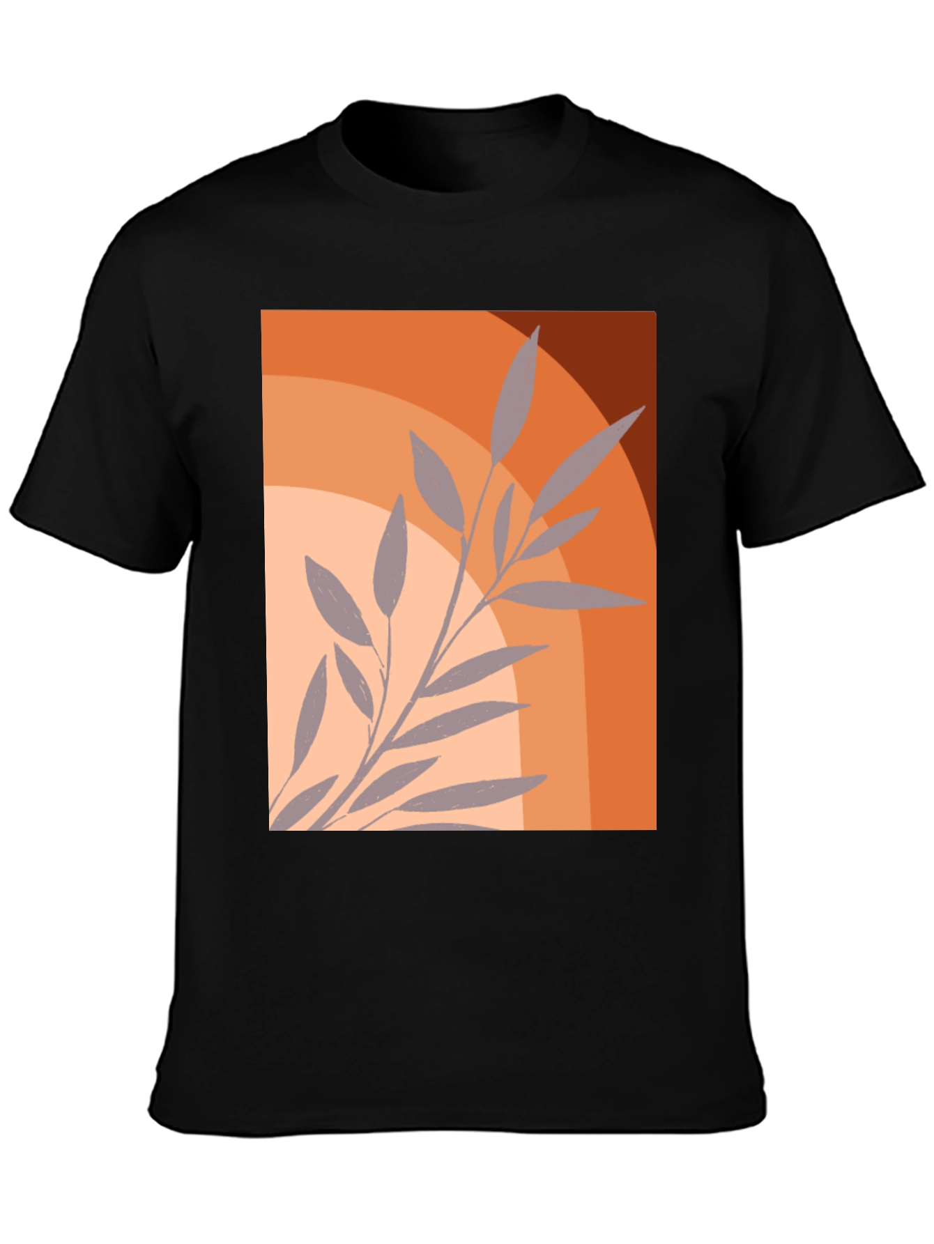 Black Botanical Graphic Tee - Modern Plant Design view 3