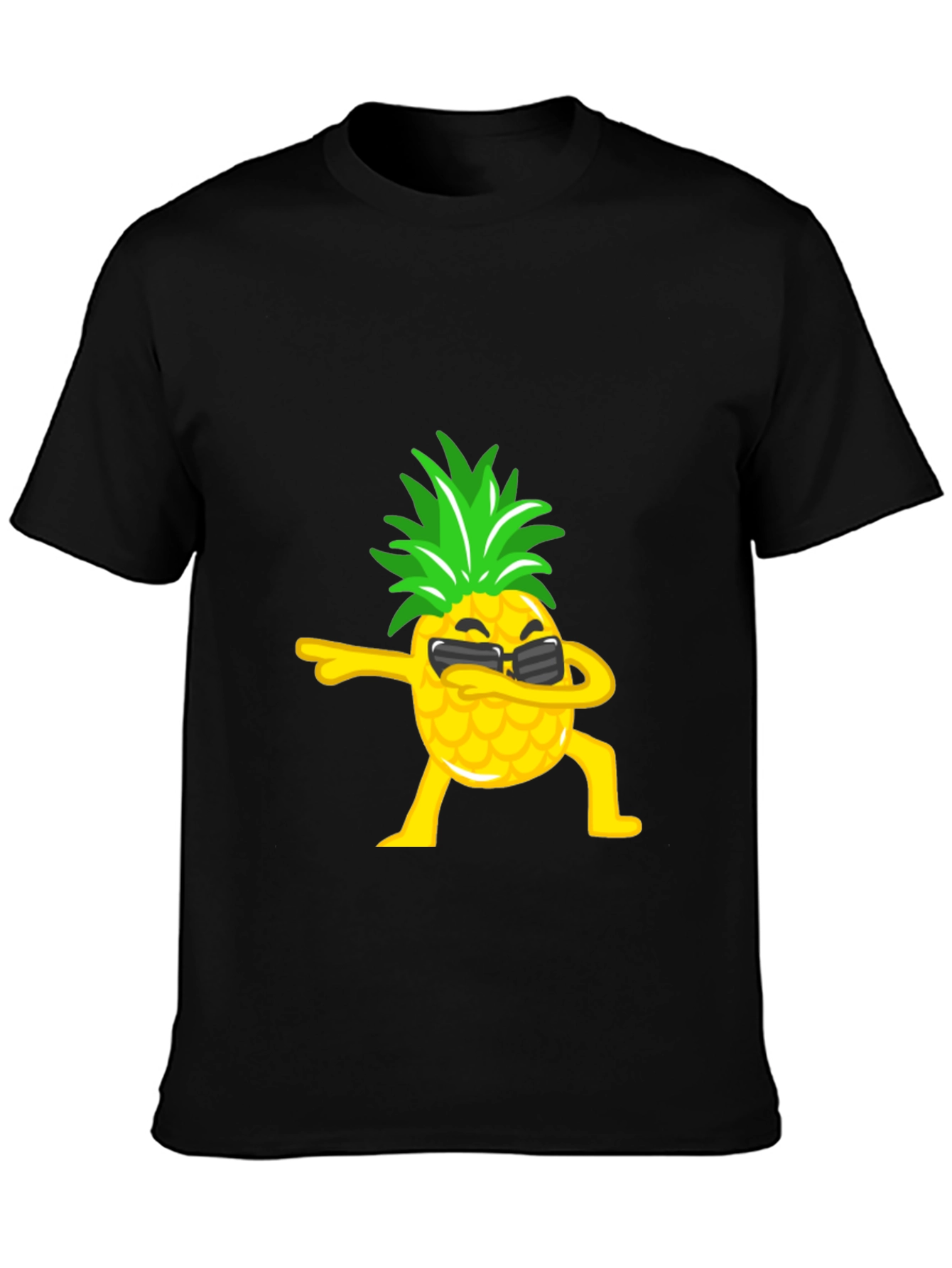Black Dabbing Pineapple Graphic Tee - Black T-Shirt view 3