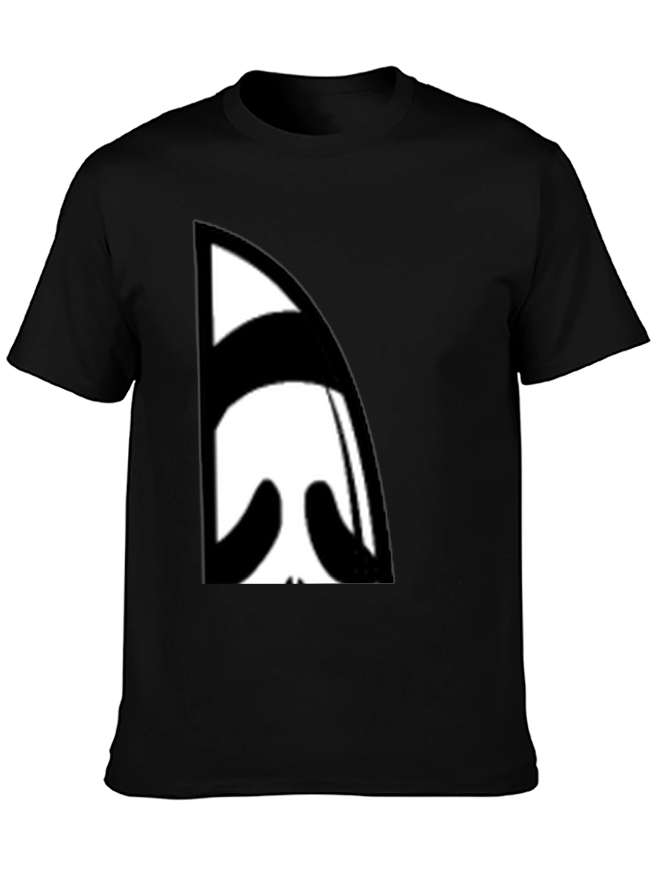 Black Abstract Face Graphic Black T-Shirt view 3