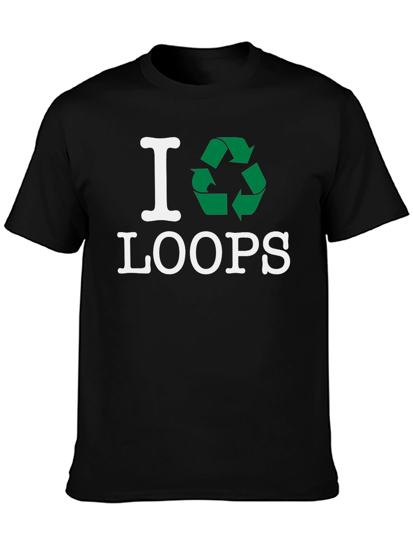 Black I Recycle Loops T-Shirt - Eco Friendly Fashion view 3