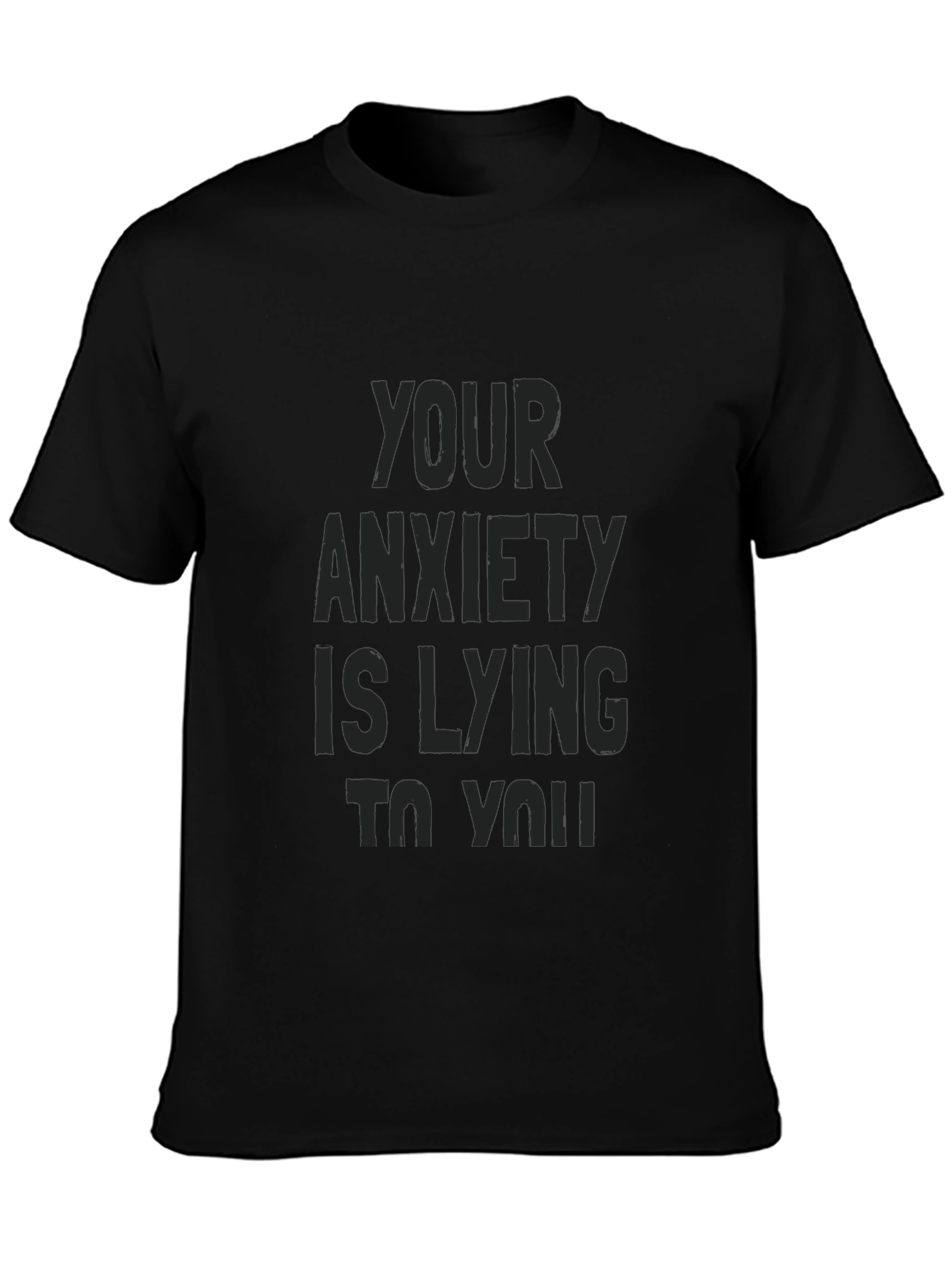 Black Anxiety Awareness T-Shirt - Black view 3
