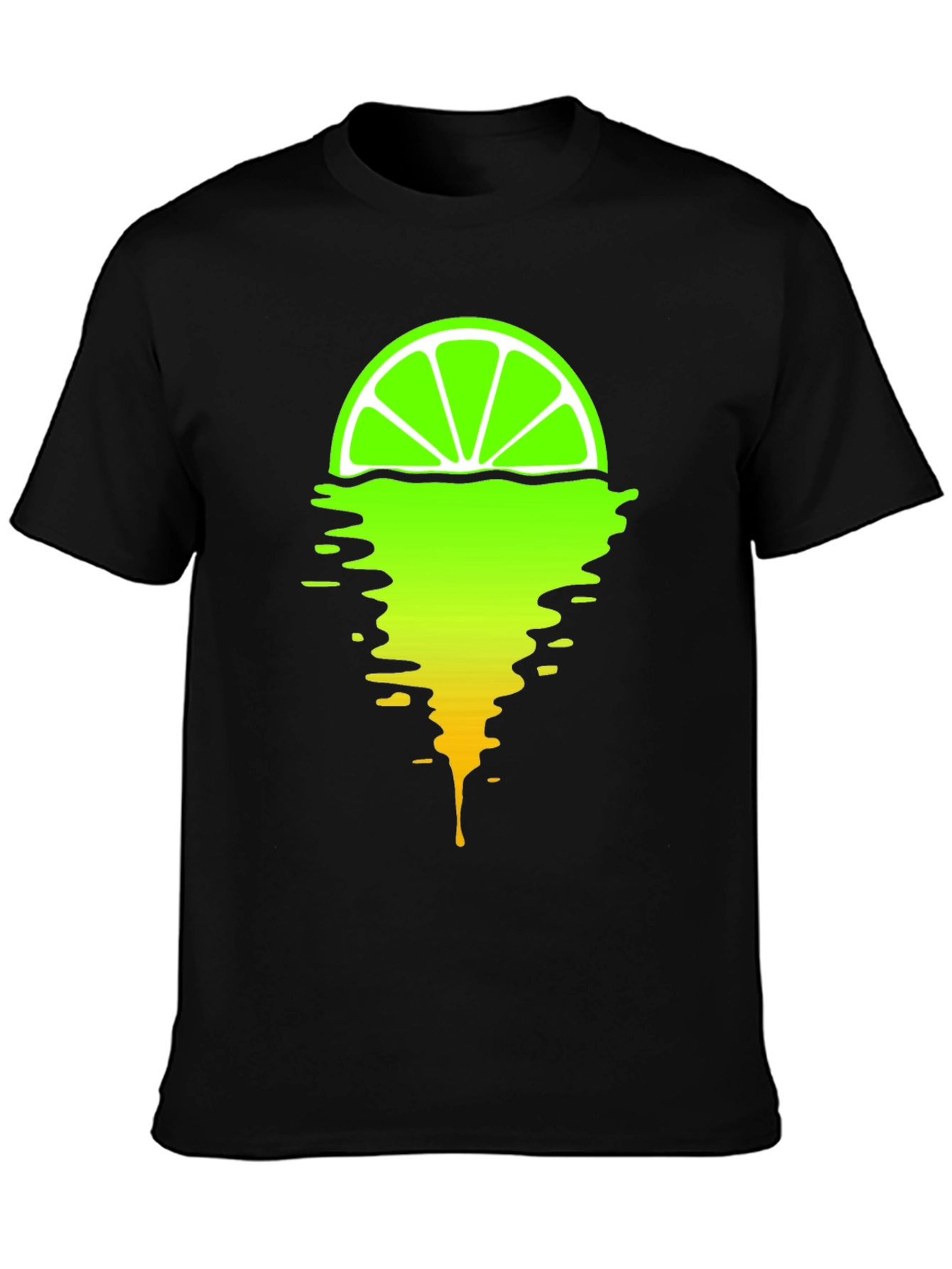 Black Melting Lime Graphic T-Shirt - Stylish Men's Tee view 3