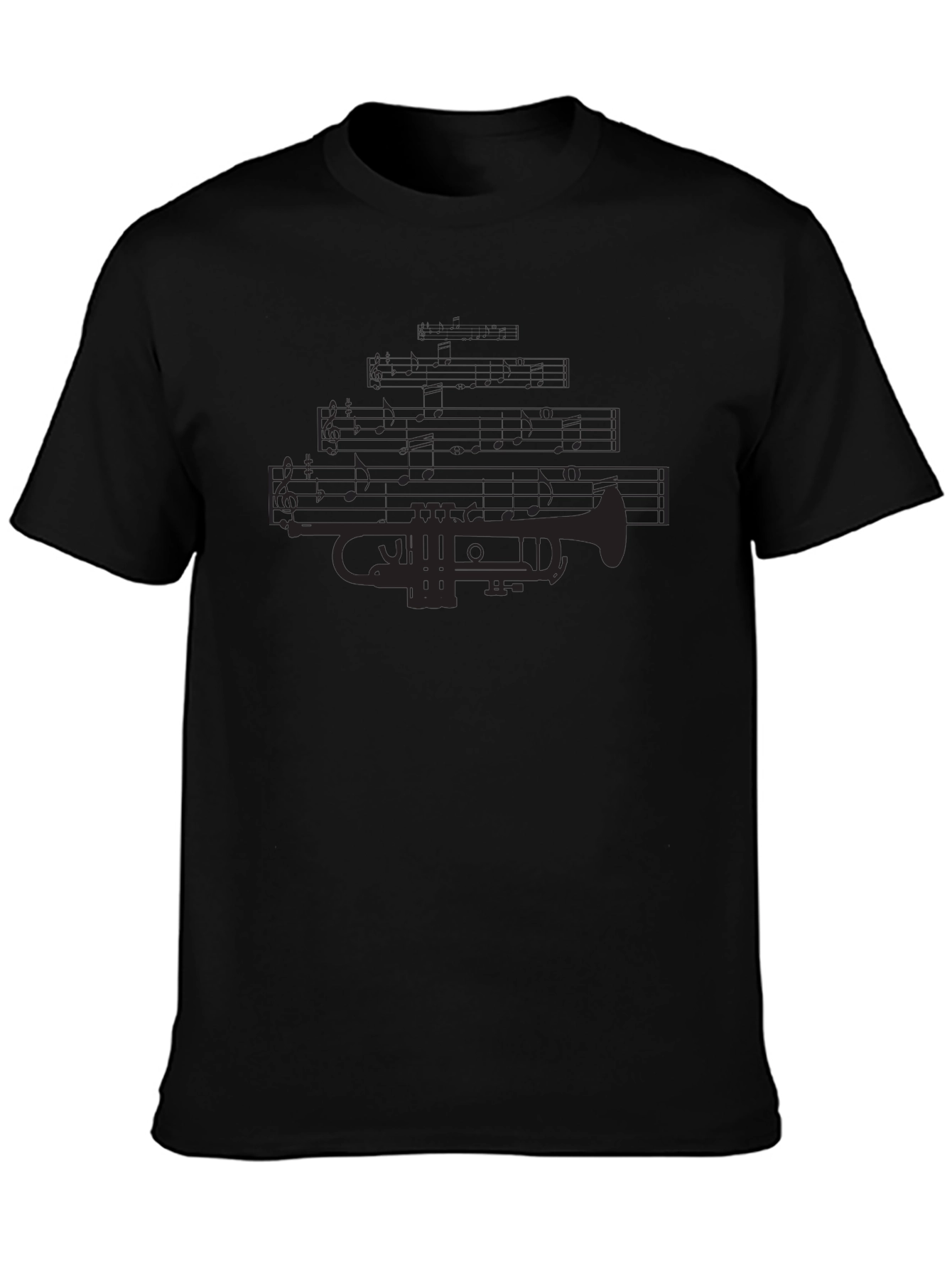 Black Trumpet Music T-Shirt view 3