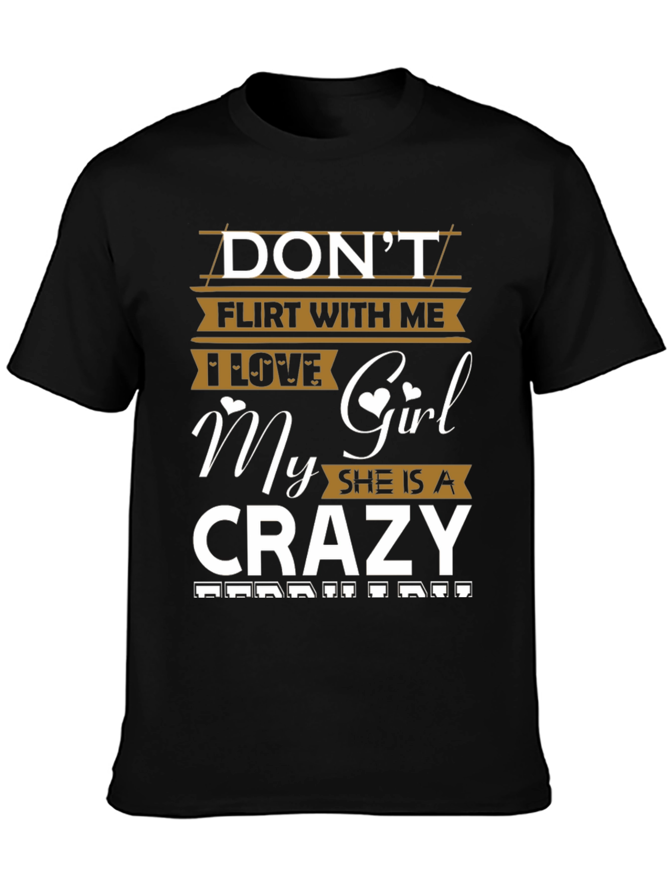 Black Don't Flirt With Me Graphic T-Shirt view 3