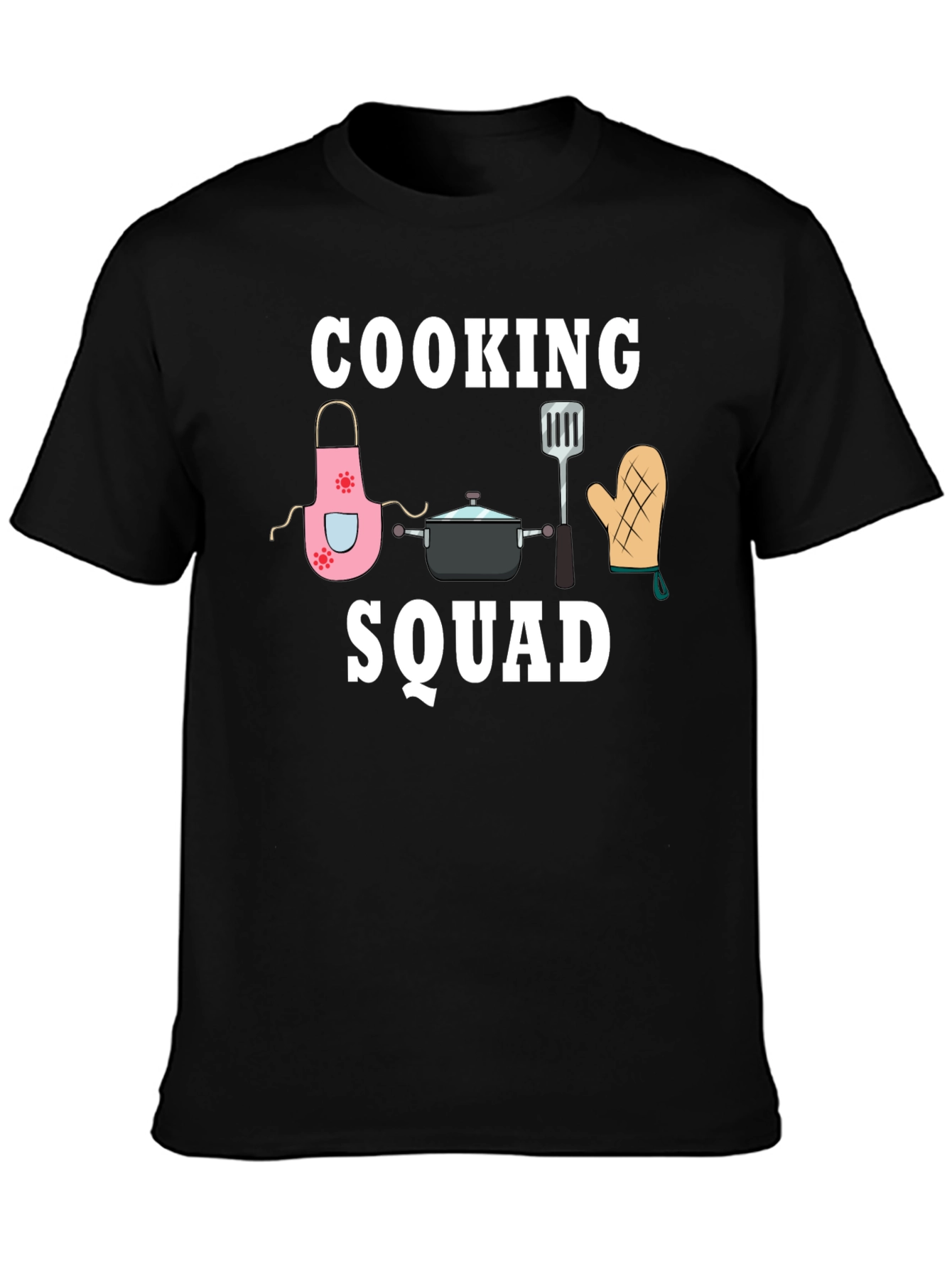 Black Cooking Squad Graphic Tee - Chef Team T-Shirt view 3