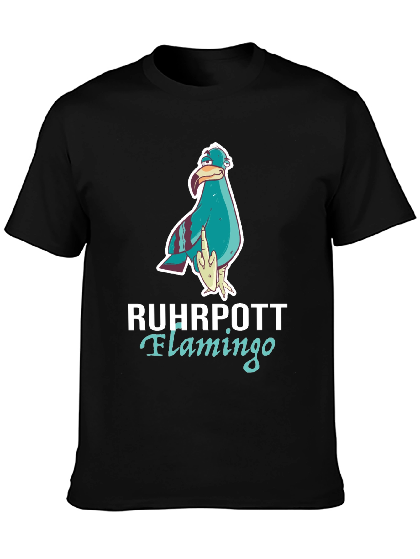 Black Ruhrpott Flamingo Graphic Tee view 3