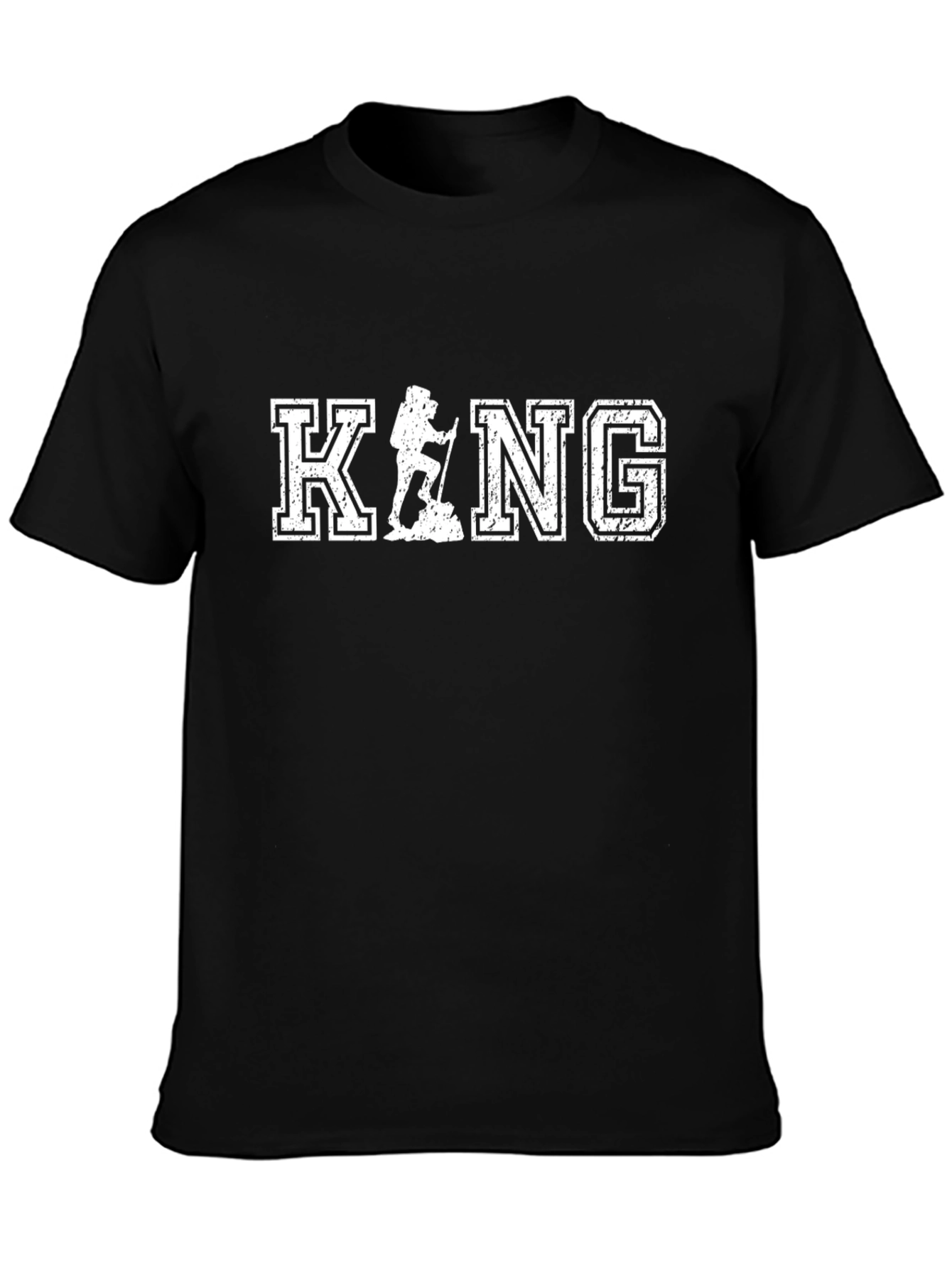 Black King Hiking T-Shirt - Black Crew Neck Tee view 3