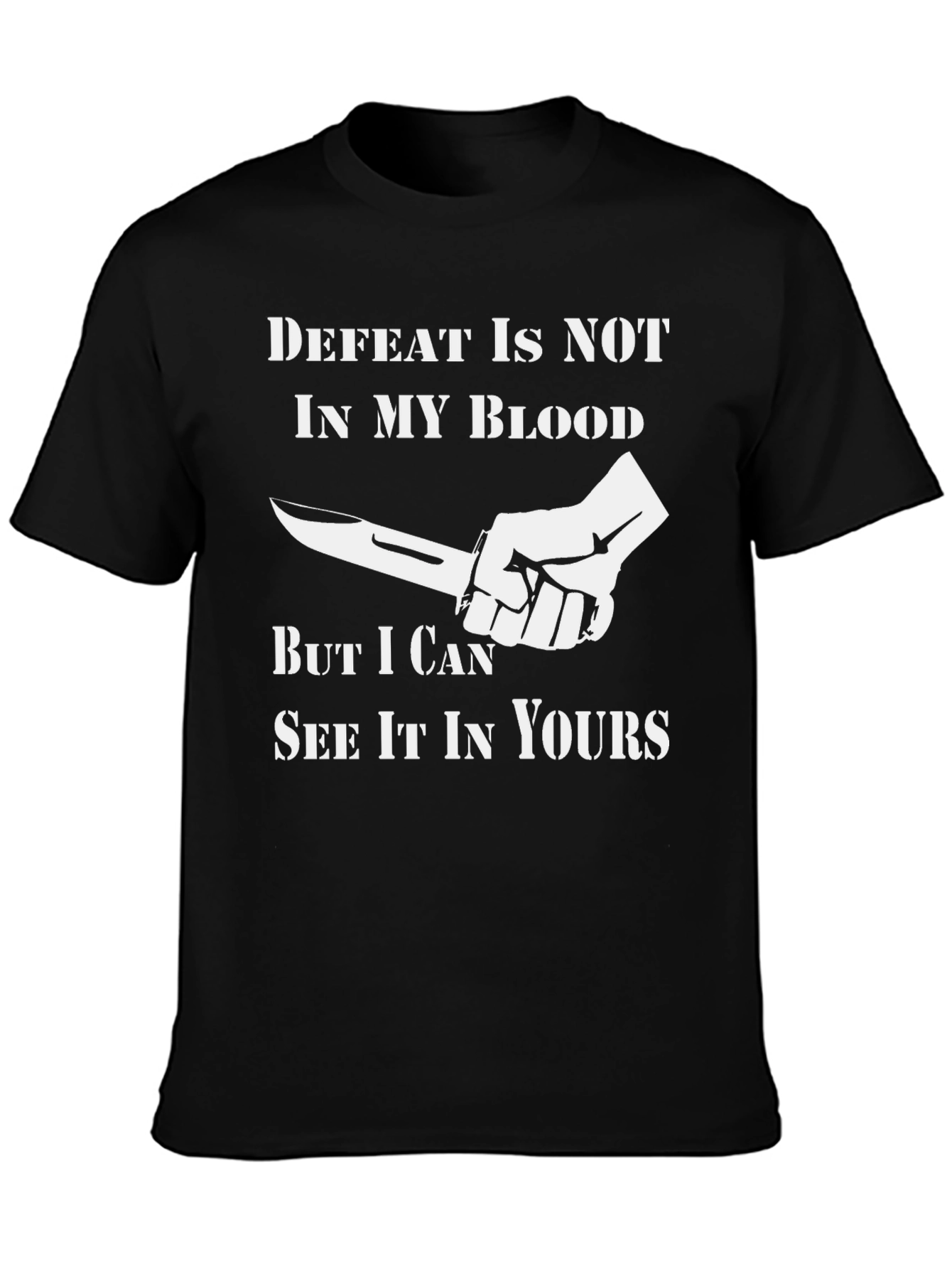 Black Defeat In Your Blood Graphic Tee - Edgy Style view 3