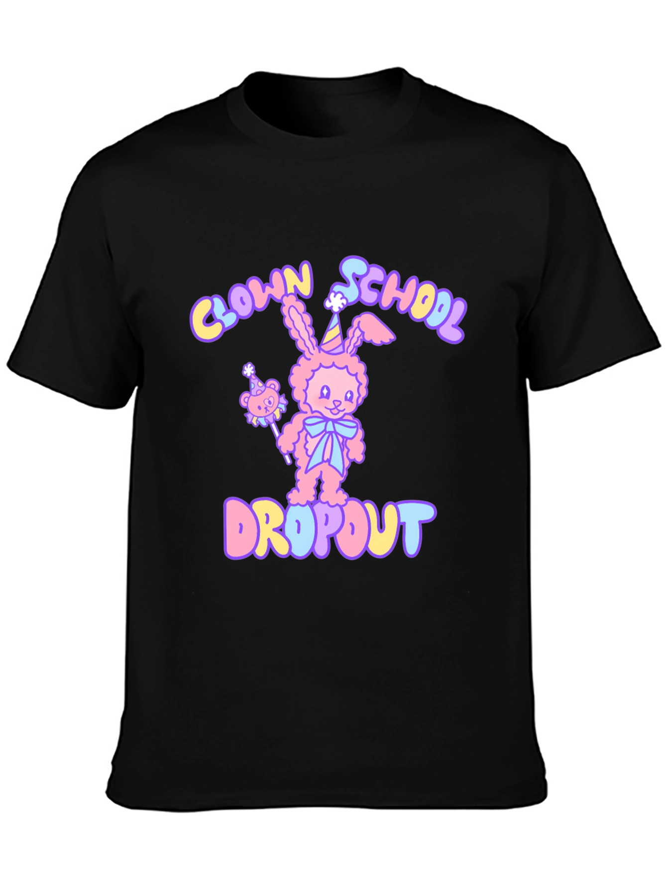 Black Clown School Dropout Graphic T-Shirt view 3
