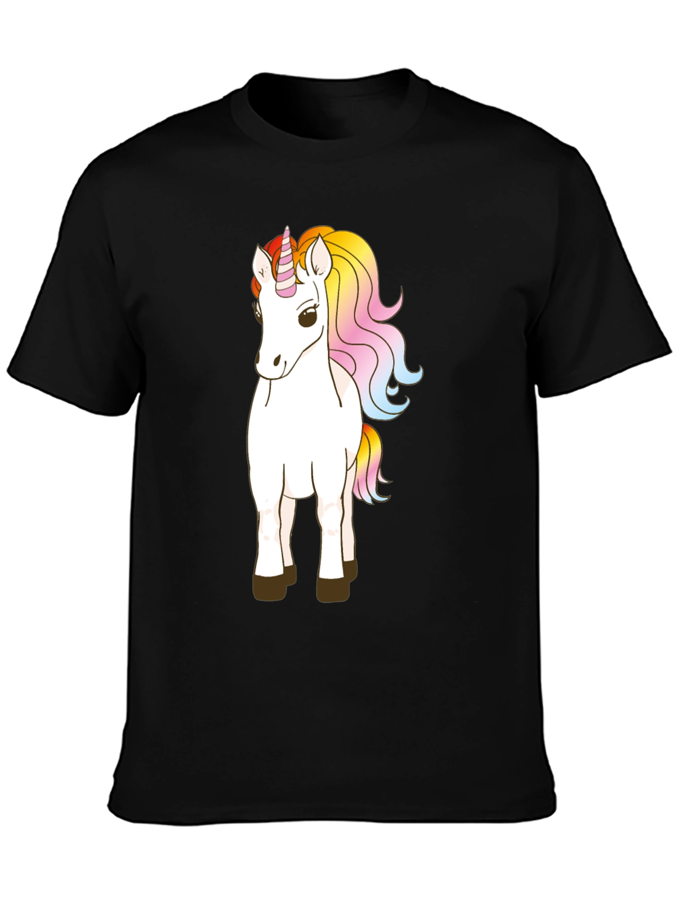 Black Unicorn Graphic Tee - Black Cotton Blend Comfort view 3