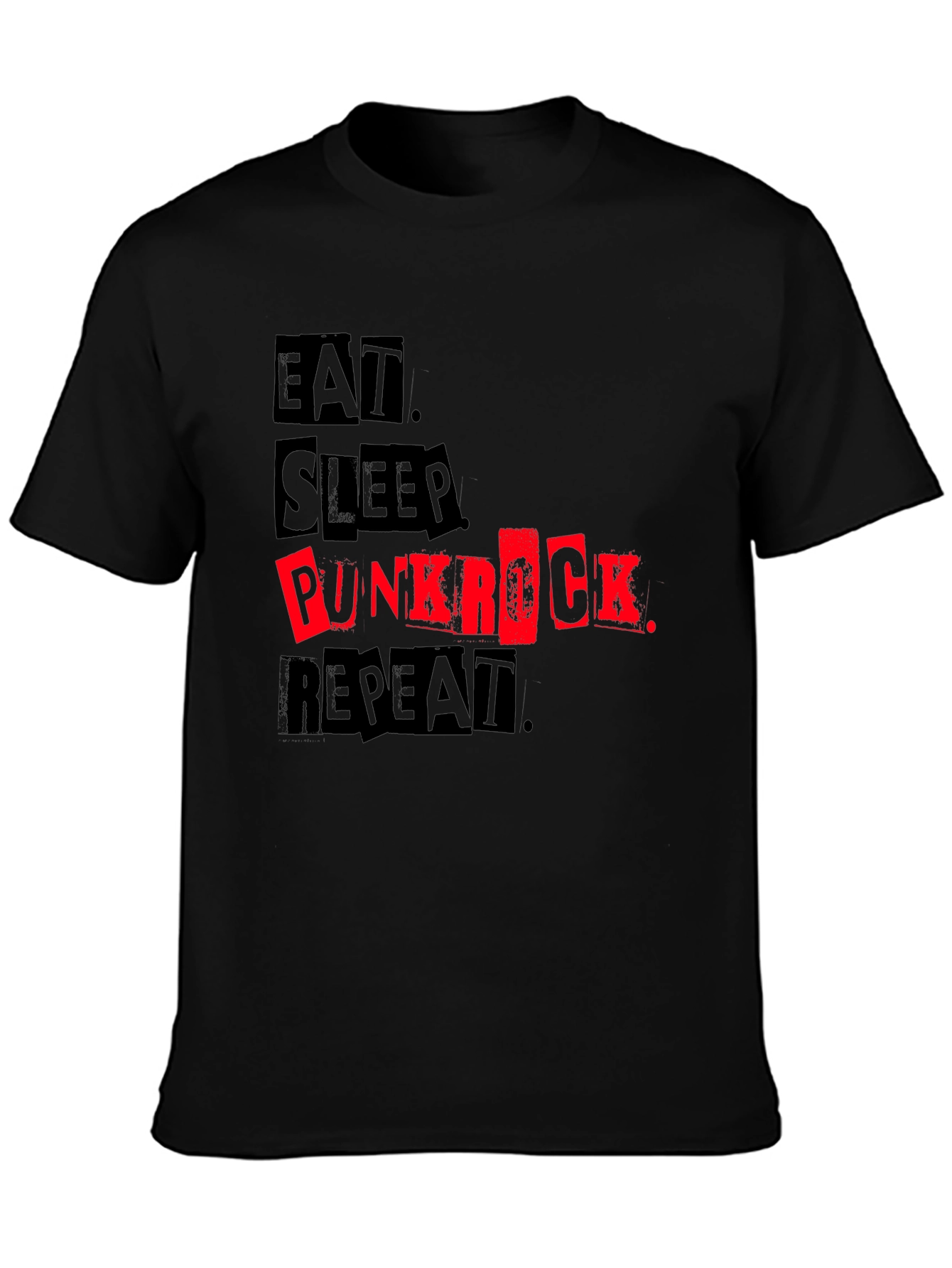 Black Eat Sleep Punk Rock Repeat Black Tee view 3