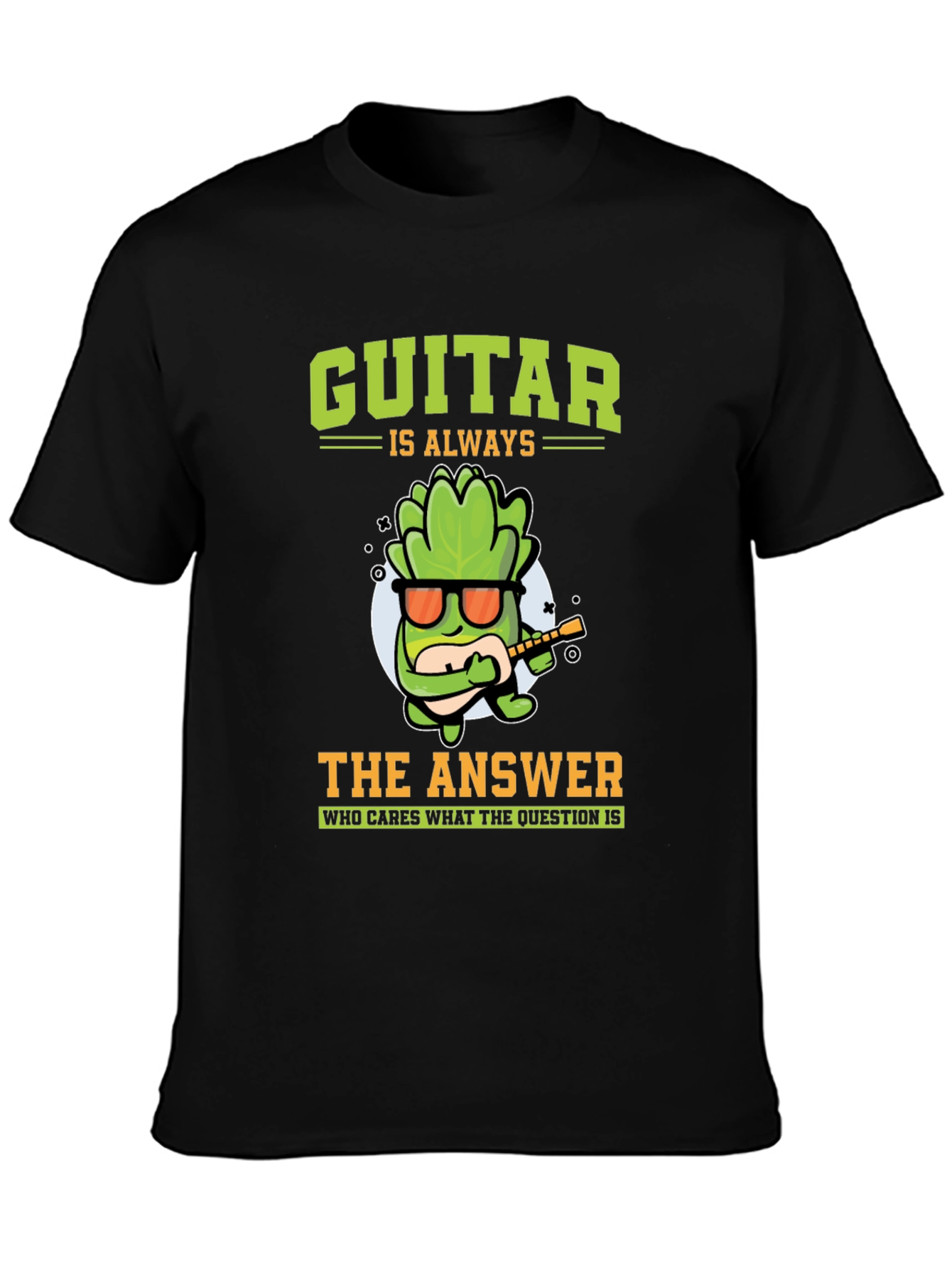 Black Guitar Is Always The Answer Graphic T-Shirt view 3