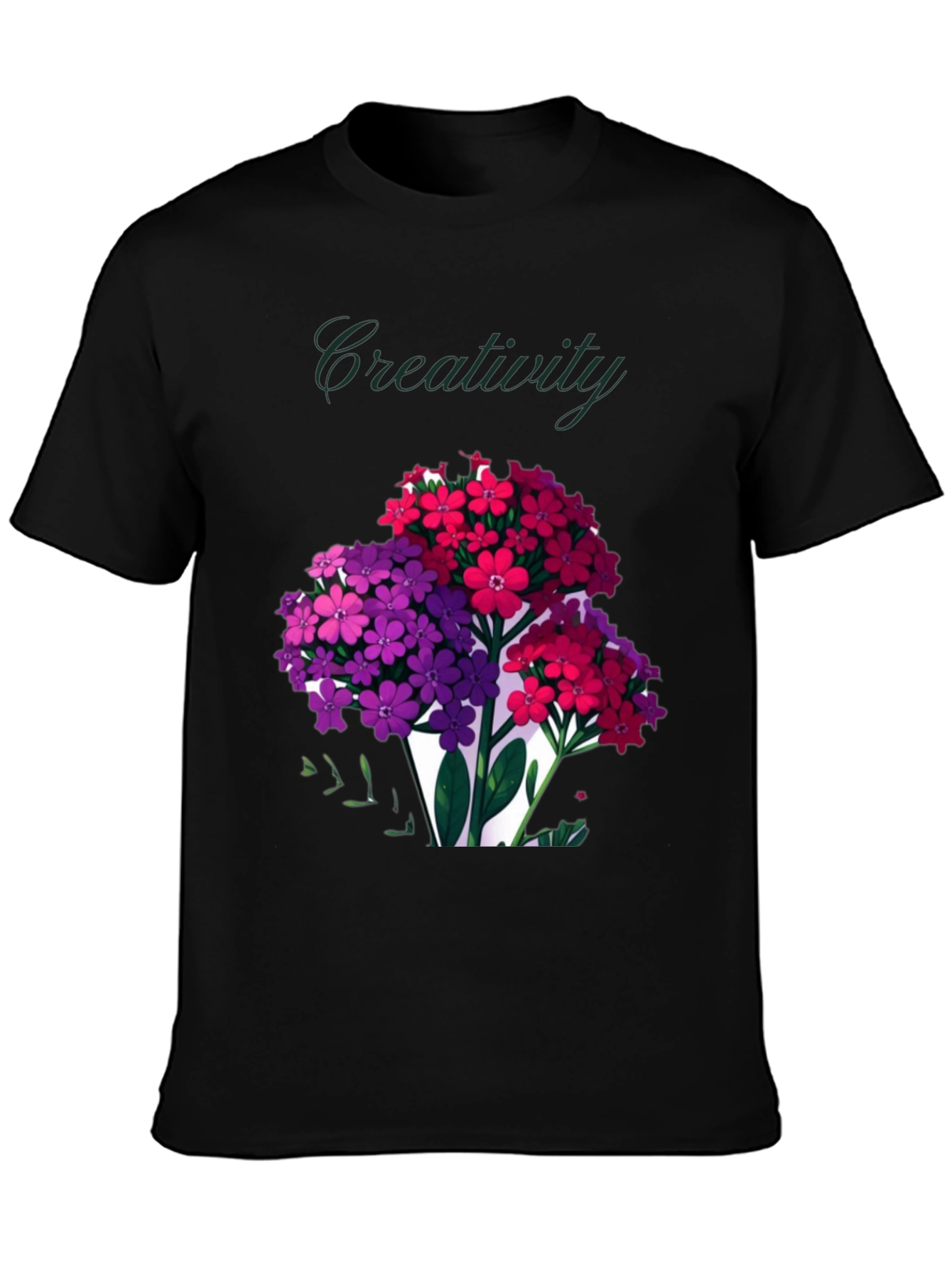 Black Creativity Blooms Graphic T-Shirt view 3
