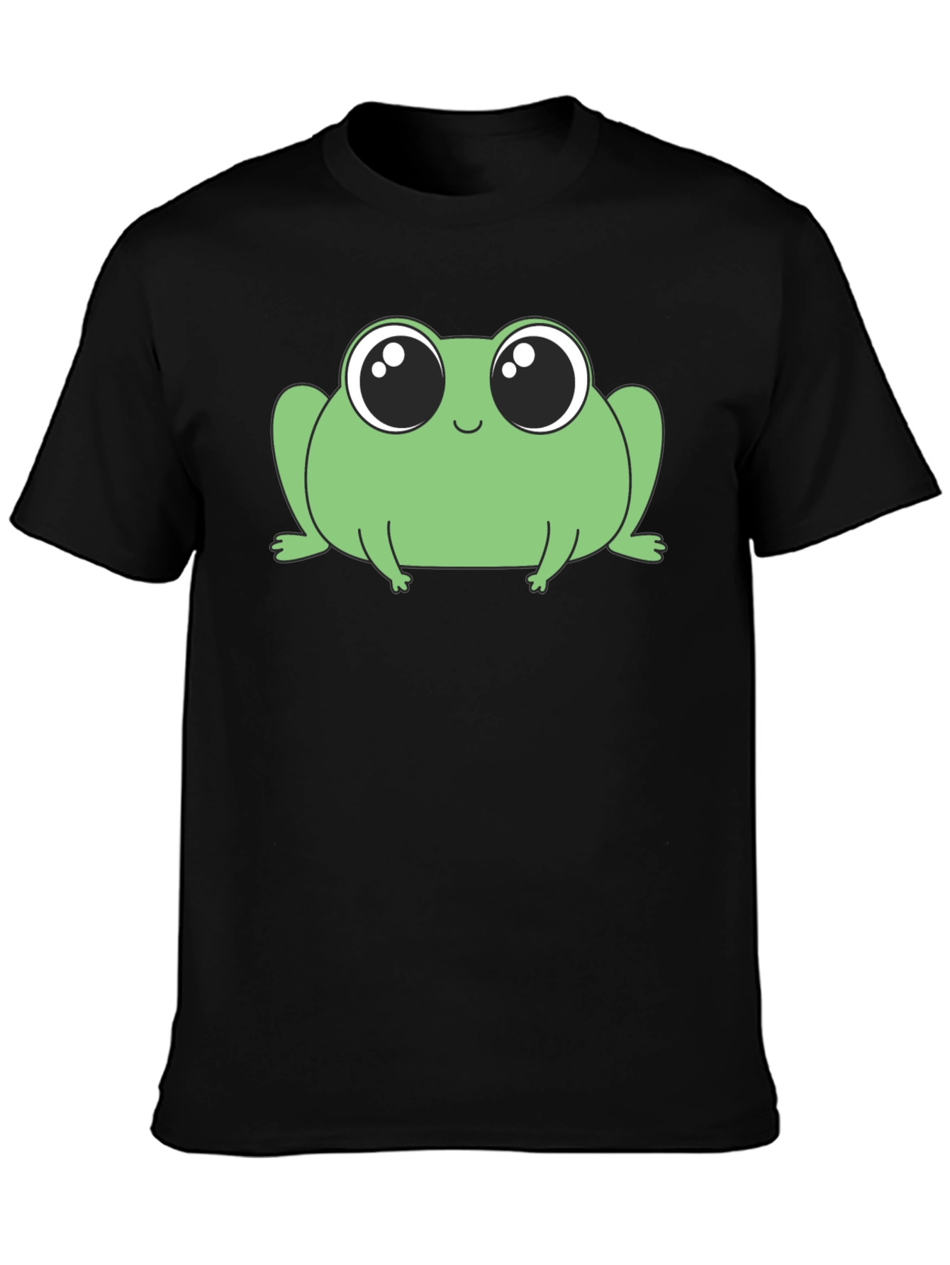 Black Cute Frog Graphic T-Shirt - Soft Cotton Blend view 3