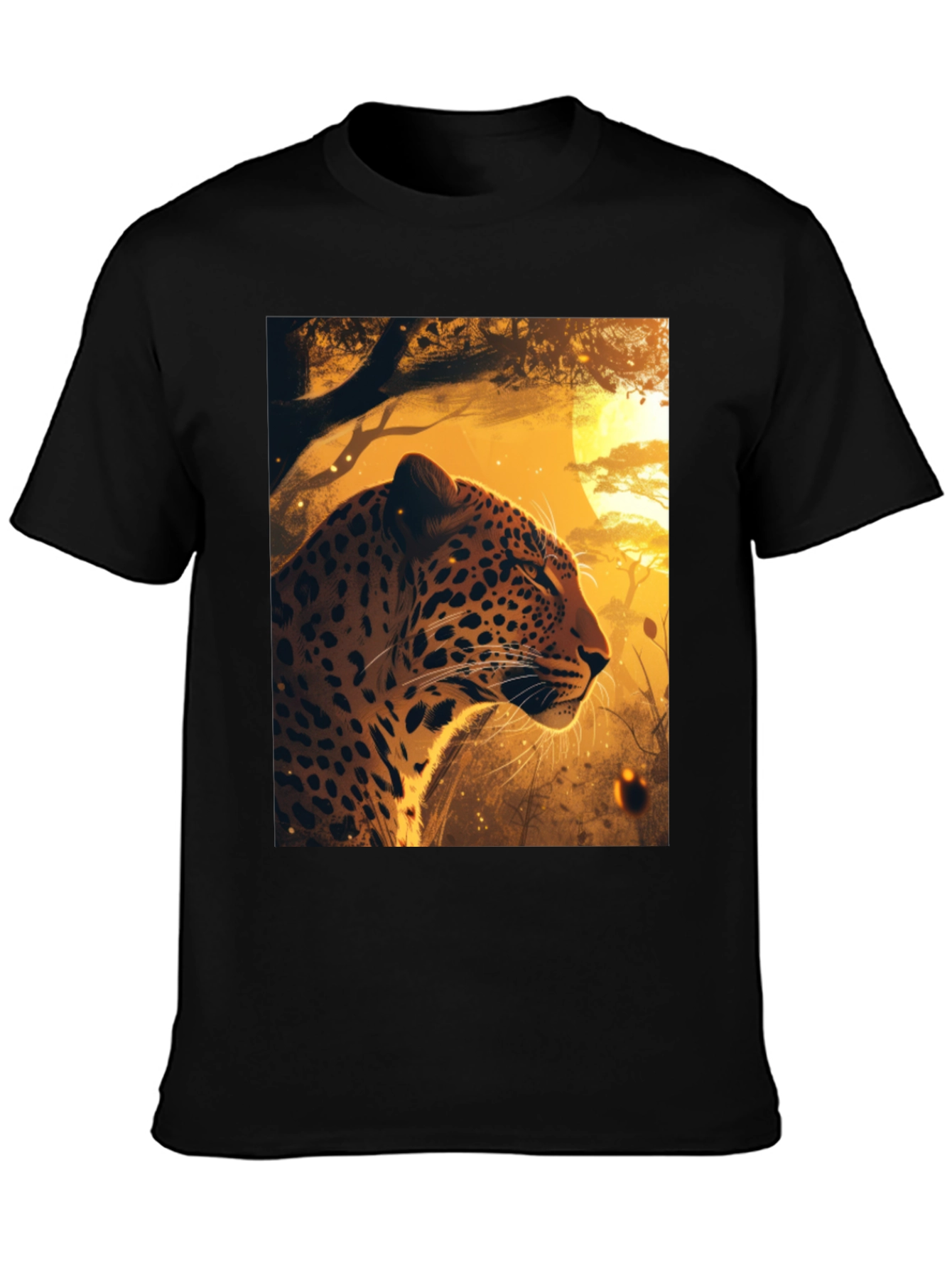 Black Leopard Graphic Tee - Wild Style Black T-Shirt view 3