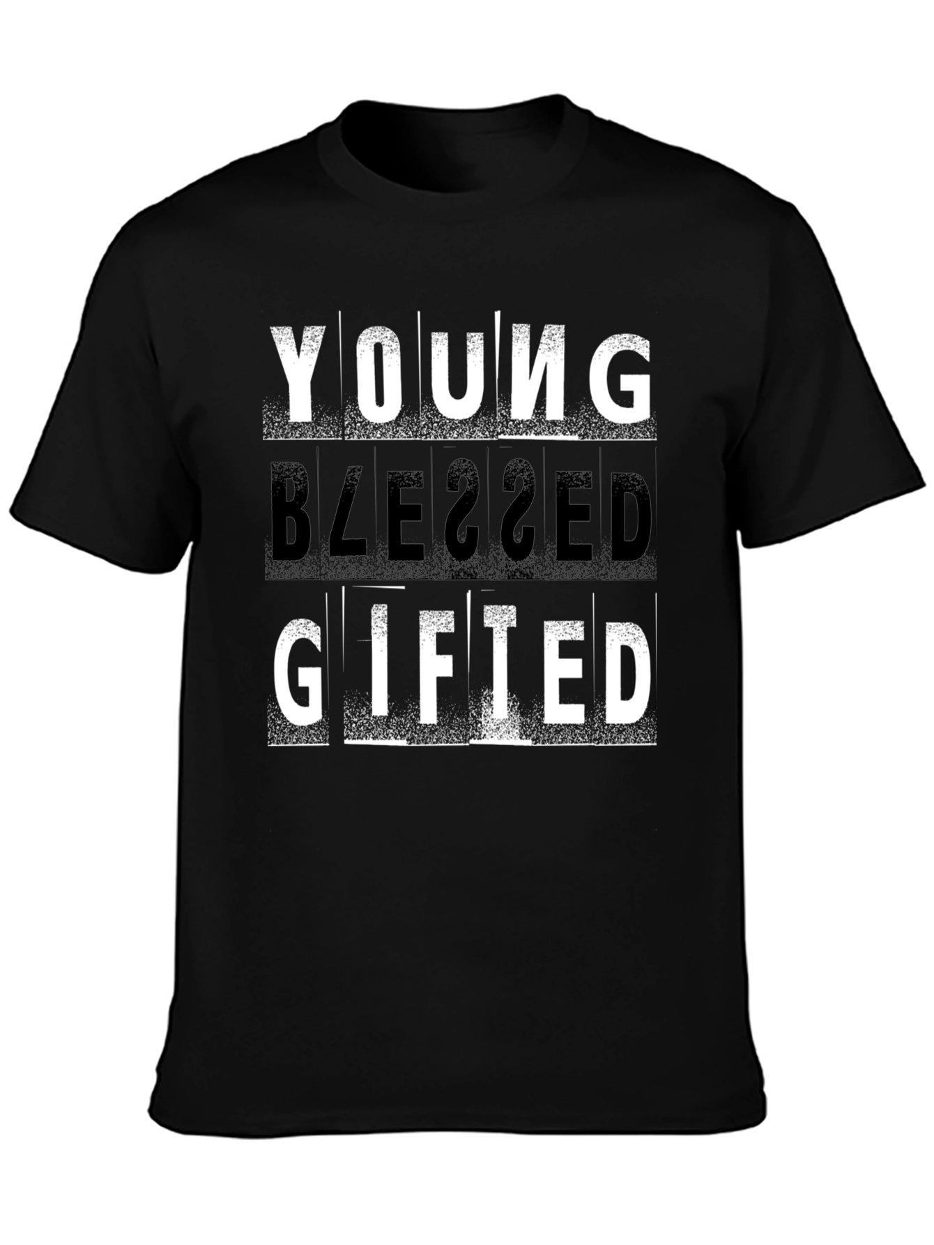 Black Young Blessed Gifted T-Shirt view 3